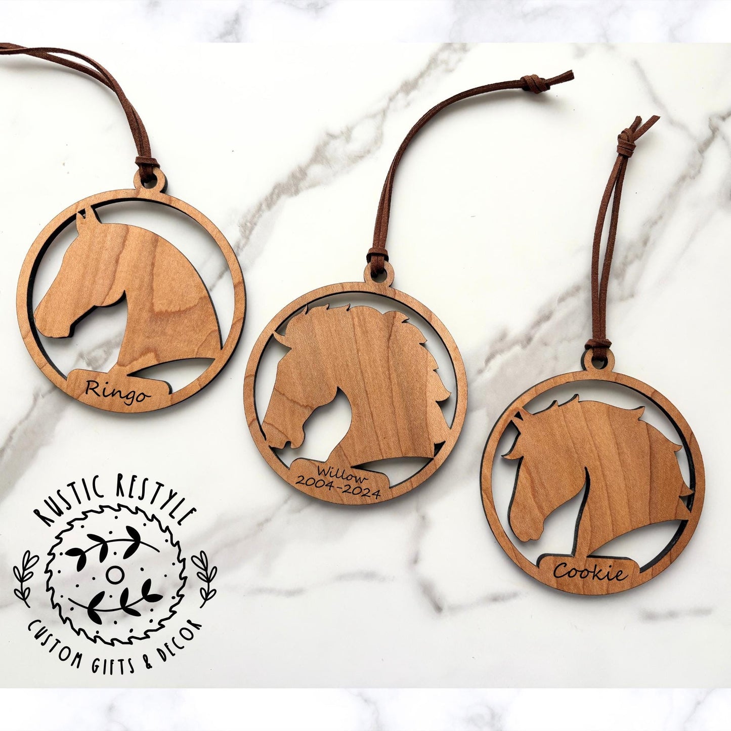 Horse riding christmas ornament, horse silhouette, personalized horse ornament