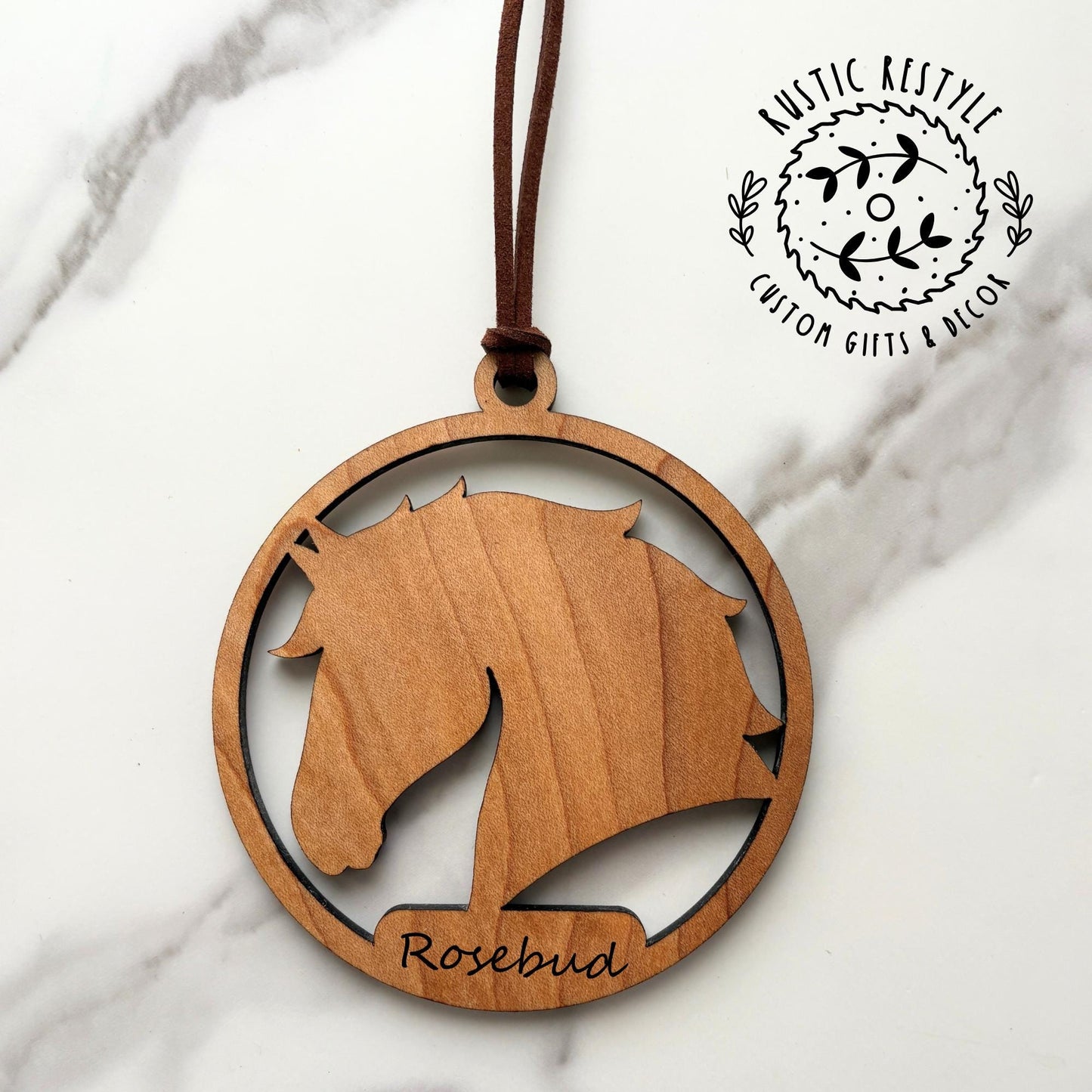 Horse riding christmas ornament, horse silhouette, personalized horse ornament