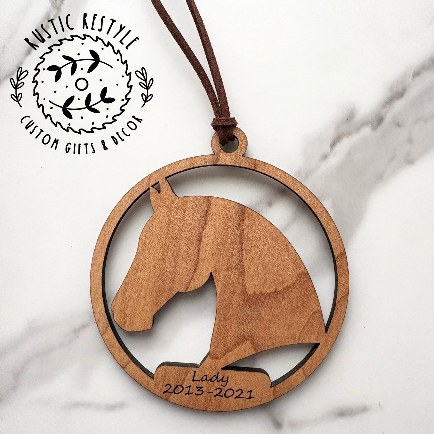 Horse riding christmas ornament, horse silhouette, personalized horse ornament