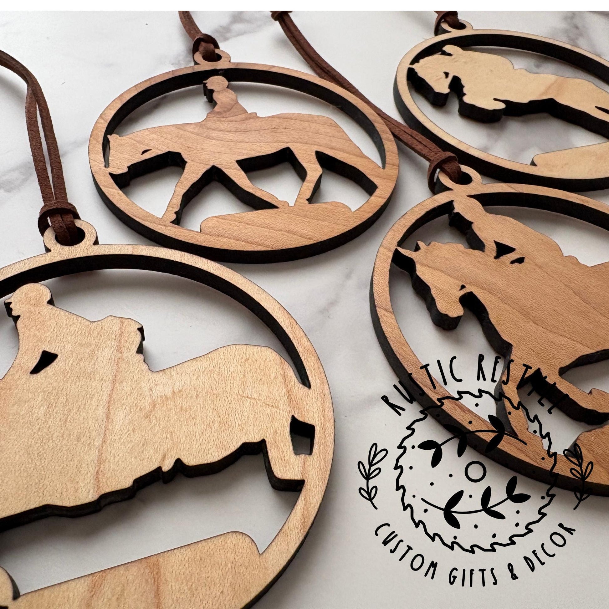 Horse riding christmas ornament, horse silhouette, personalized horse ornament