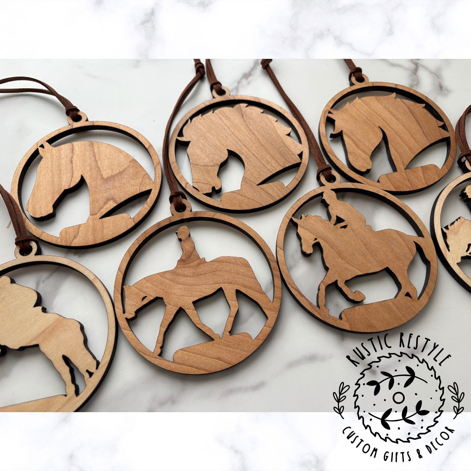 Horse riding christmas ornament, horse silhouette, personalized horse ornament