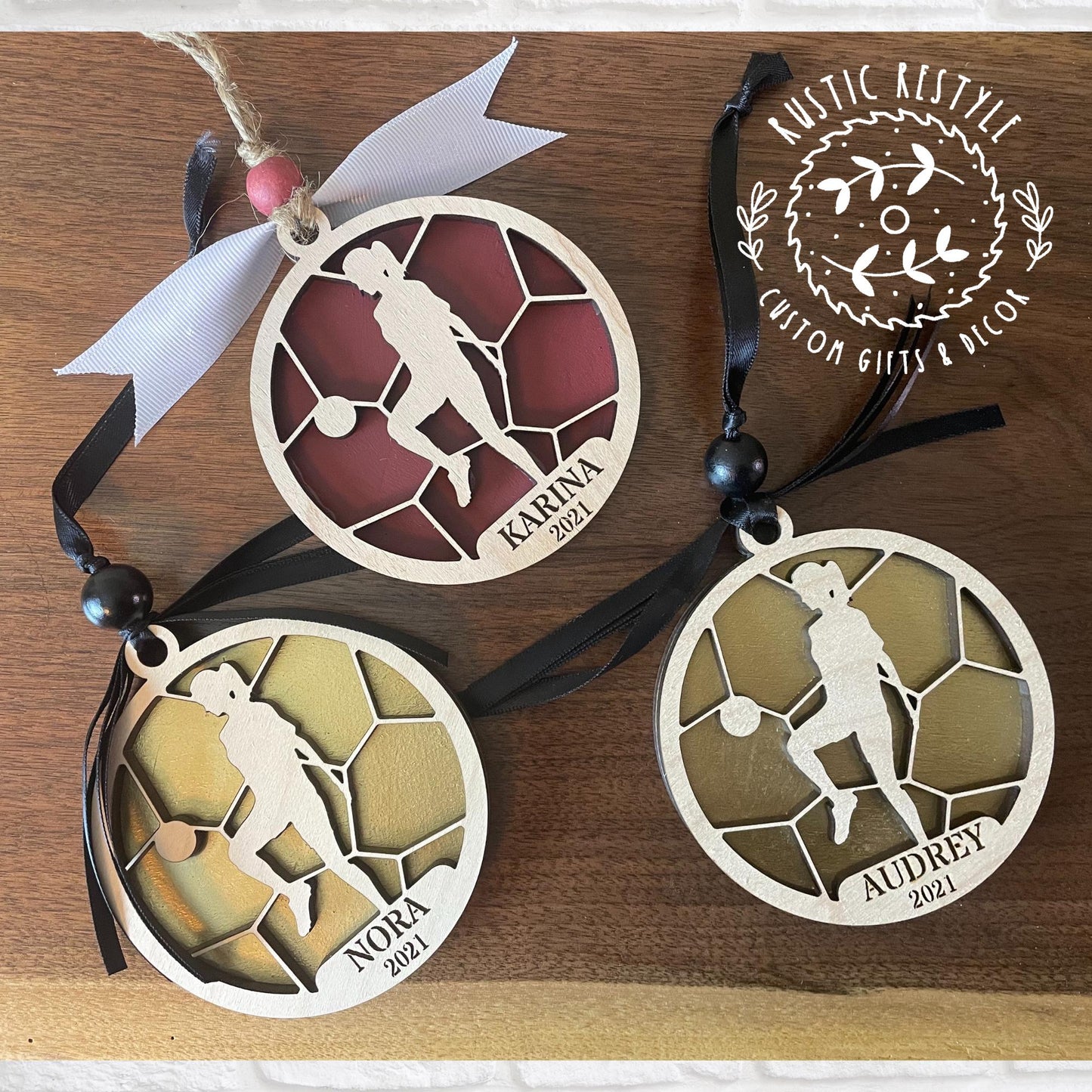 Personalized Soccer silhouette ornament