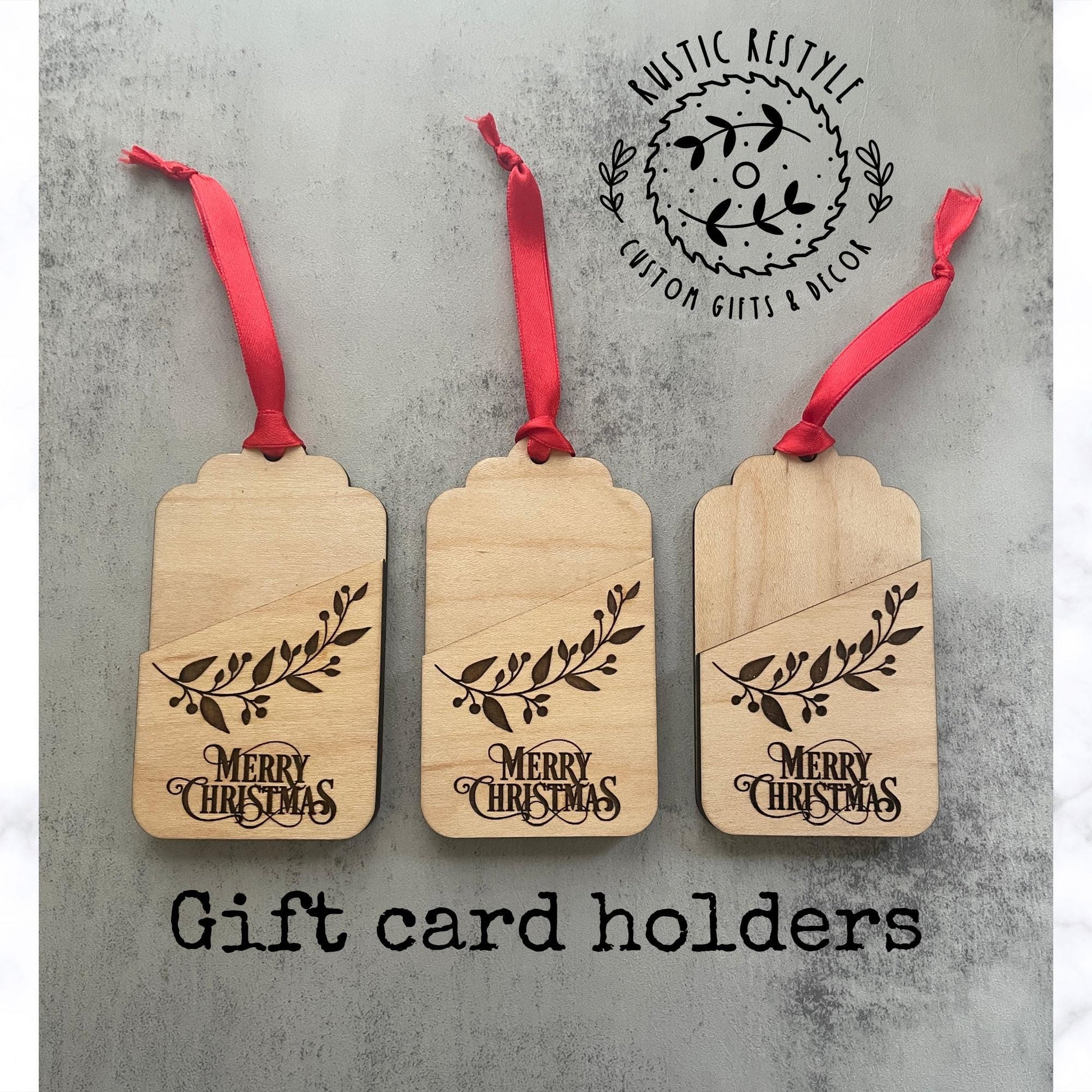 Wooden "Merry Christmas" ornament gift card holder, decoration gift