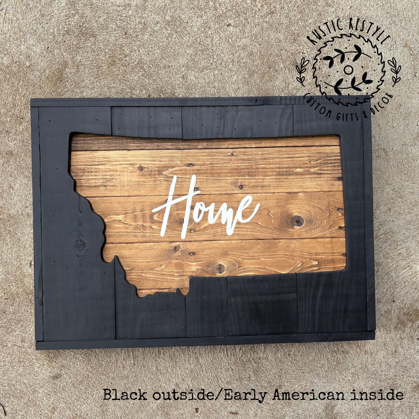Wooden Montana shape Cut-out wall art