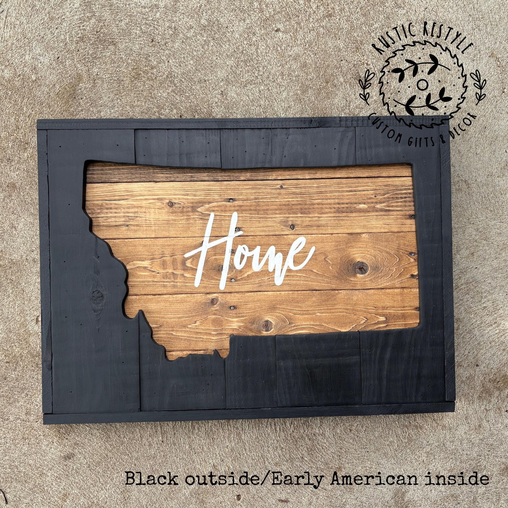 Wooden Montana shape Cut-out wall art