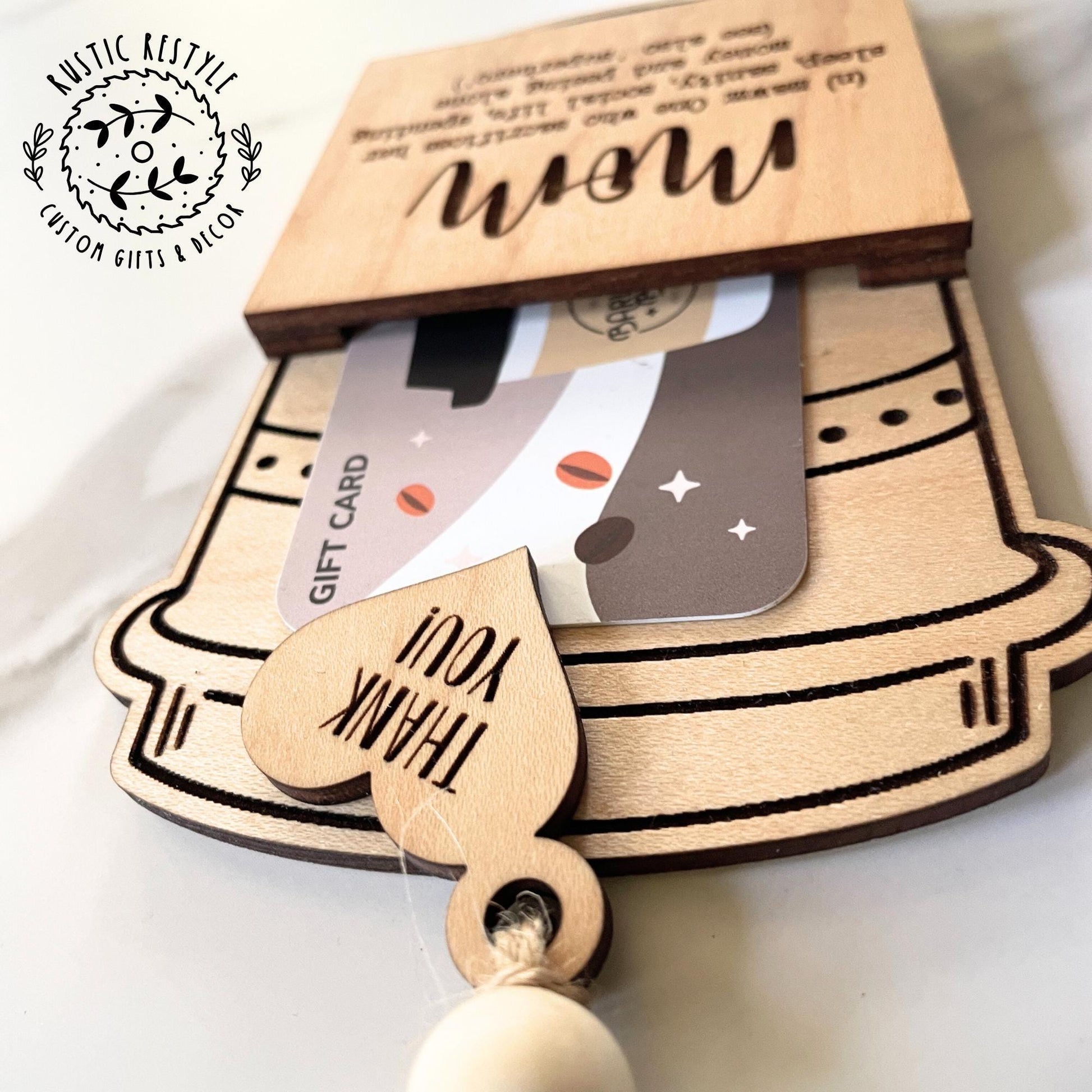 Mom coffee cup ornament gift card holder ornament