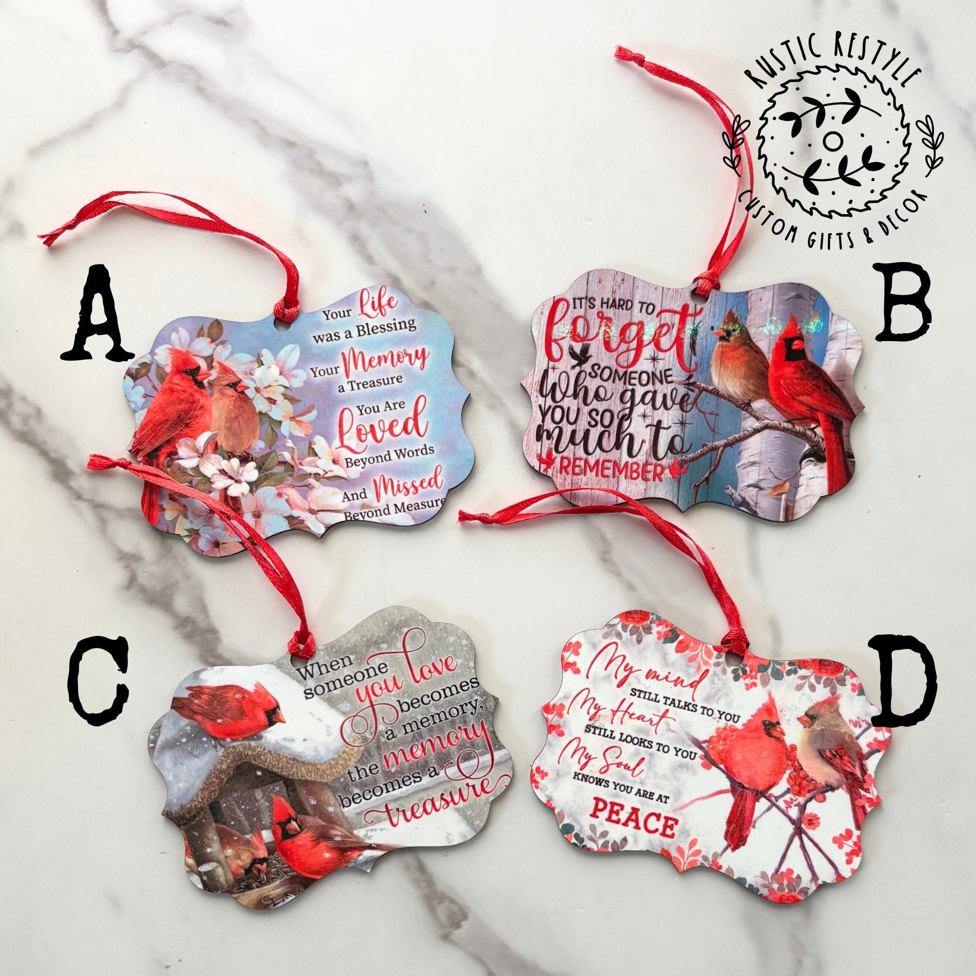 Memorial cardinal ornaments