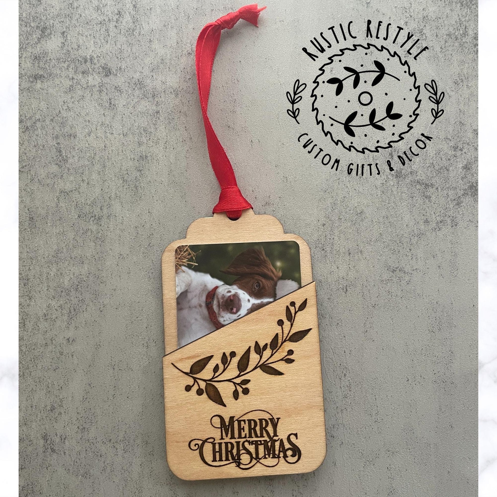 Wooden "Merry Christmas" ornament gift card holder, decoration gift