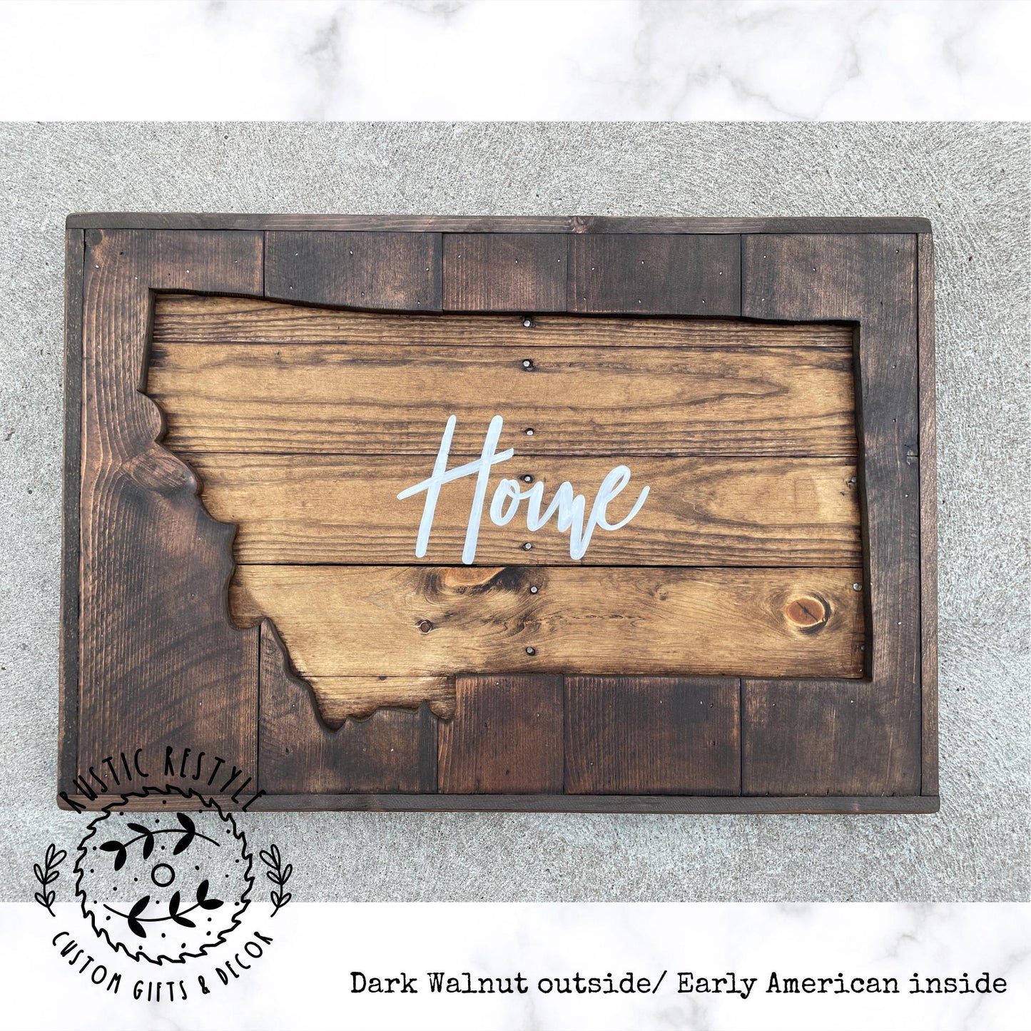 Wooden Montana shape Cut-out wall art
