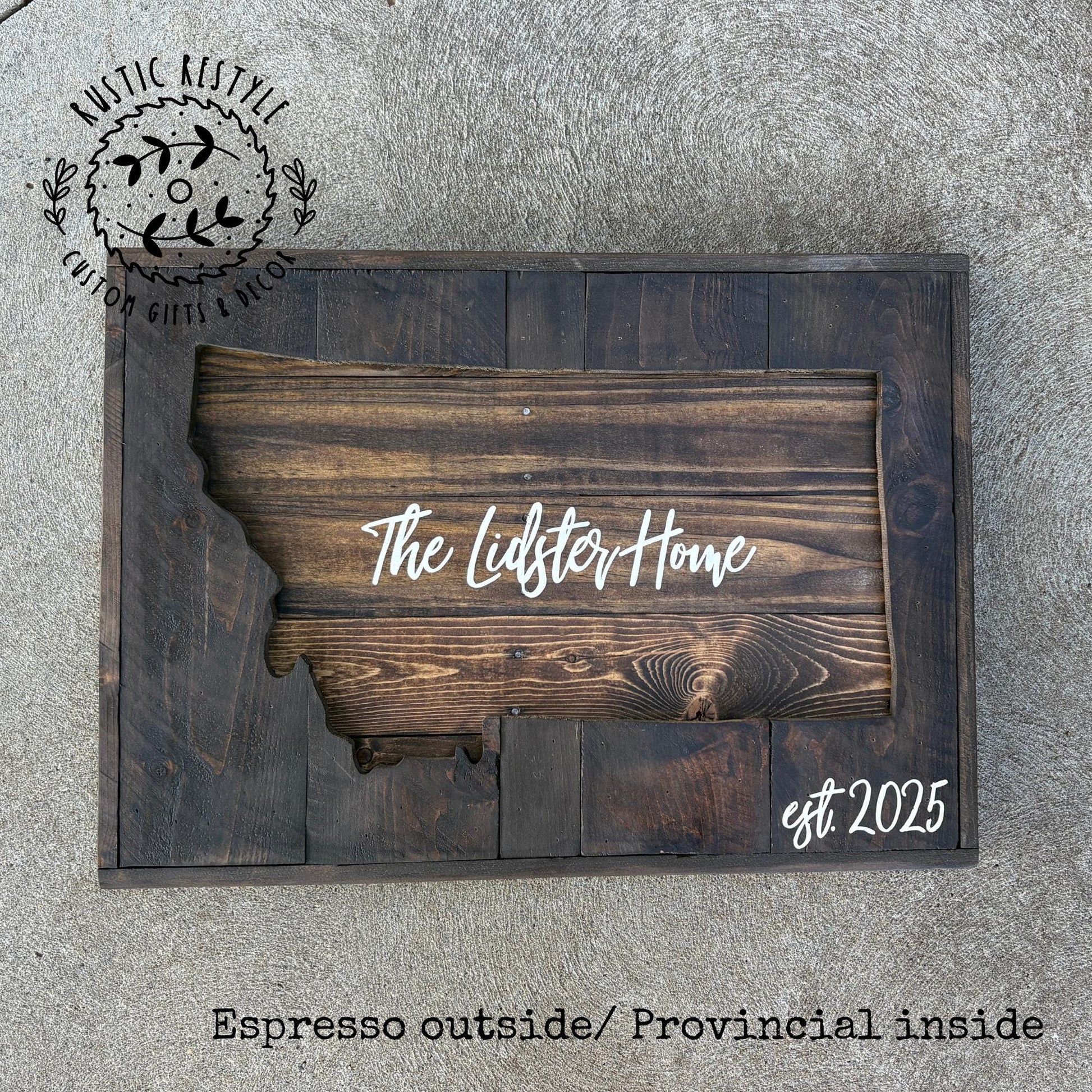 Wooden Montana shape Cut-out wall art