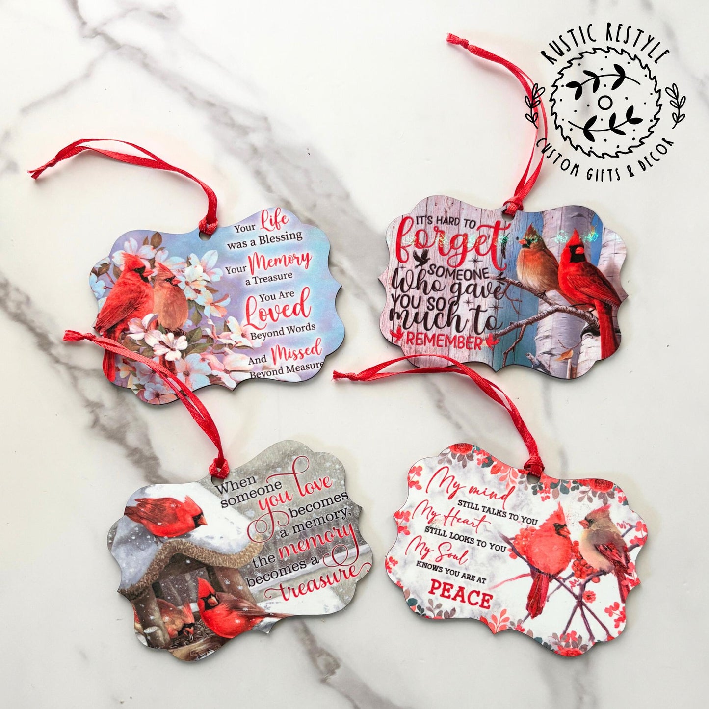 Memorial cardinal ornaments