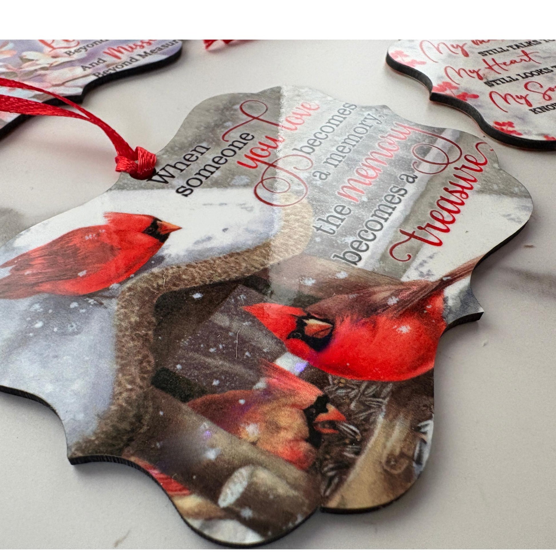Memorial cardinal ornaments