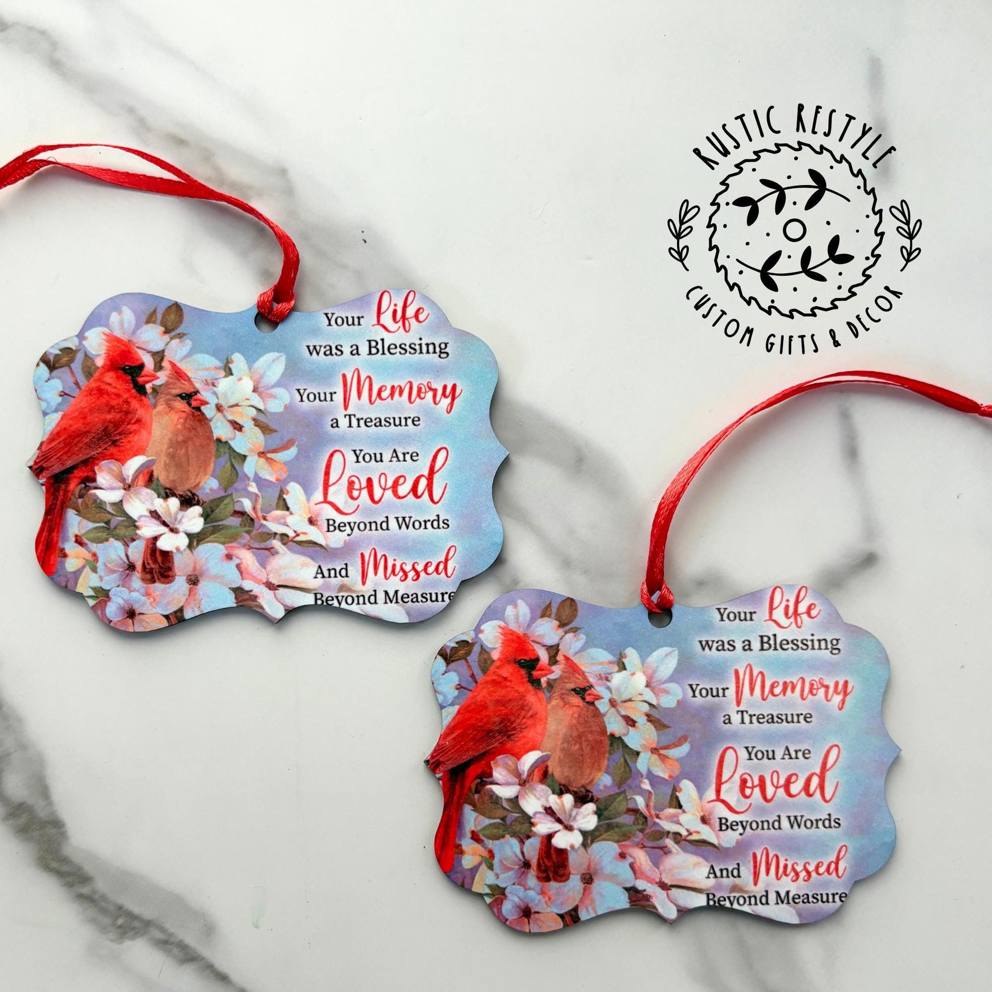 Memorial cardinal ornaments