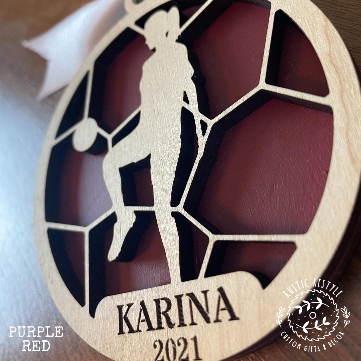 Personalized Soccer silhouette ornament