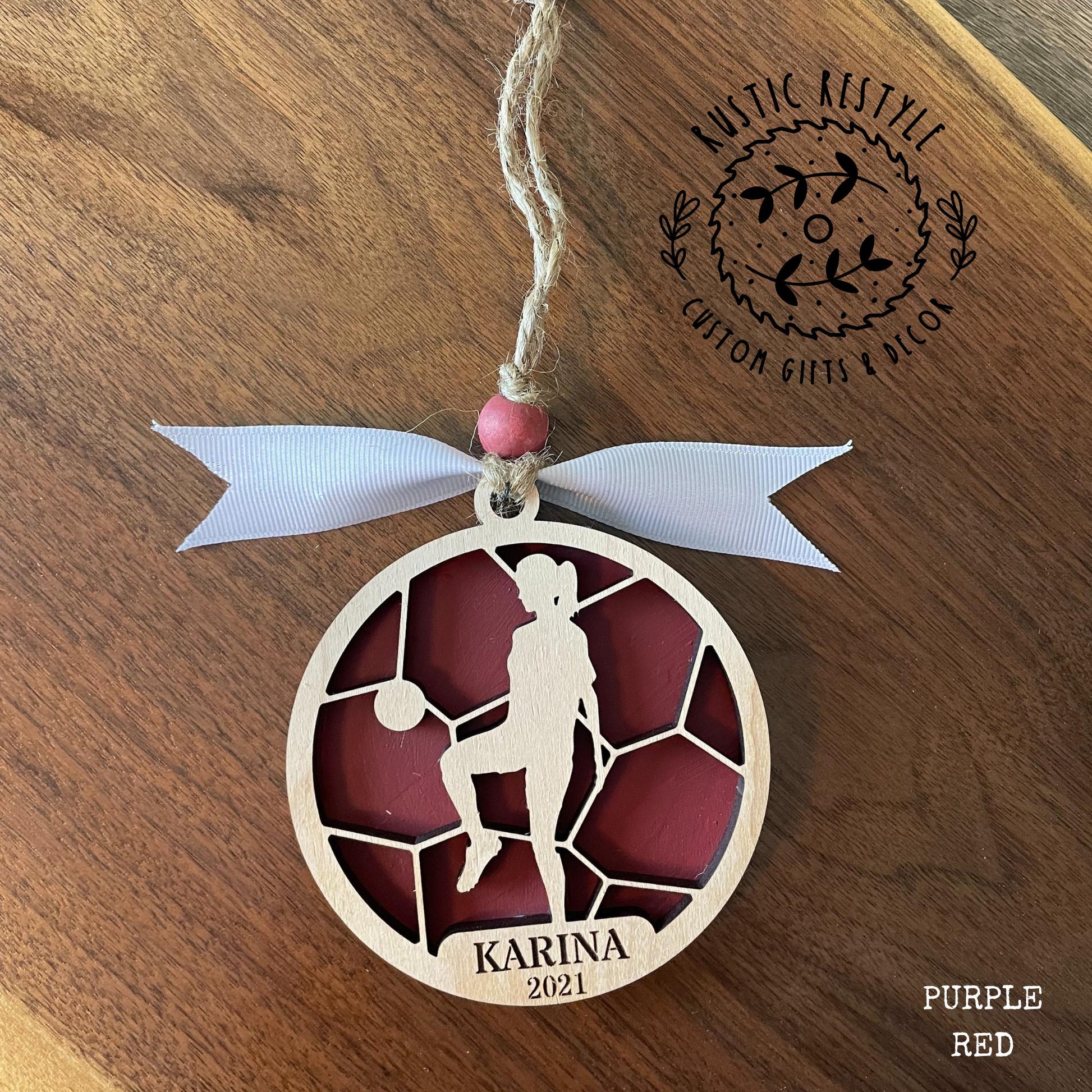 Personalized Soccer silhouette ornament