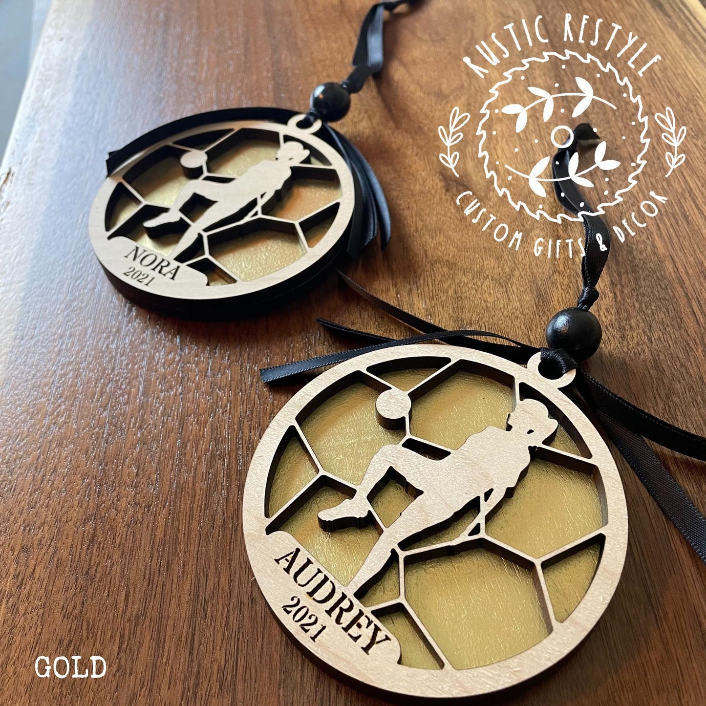 Personalized Soccer silhouette ornament