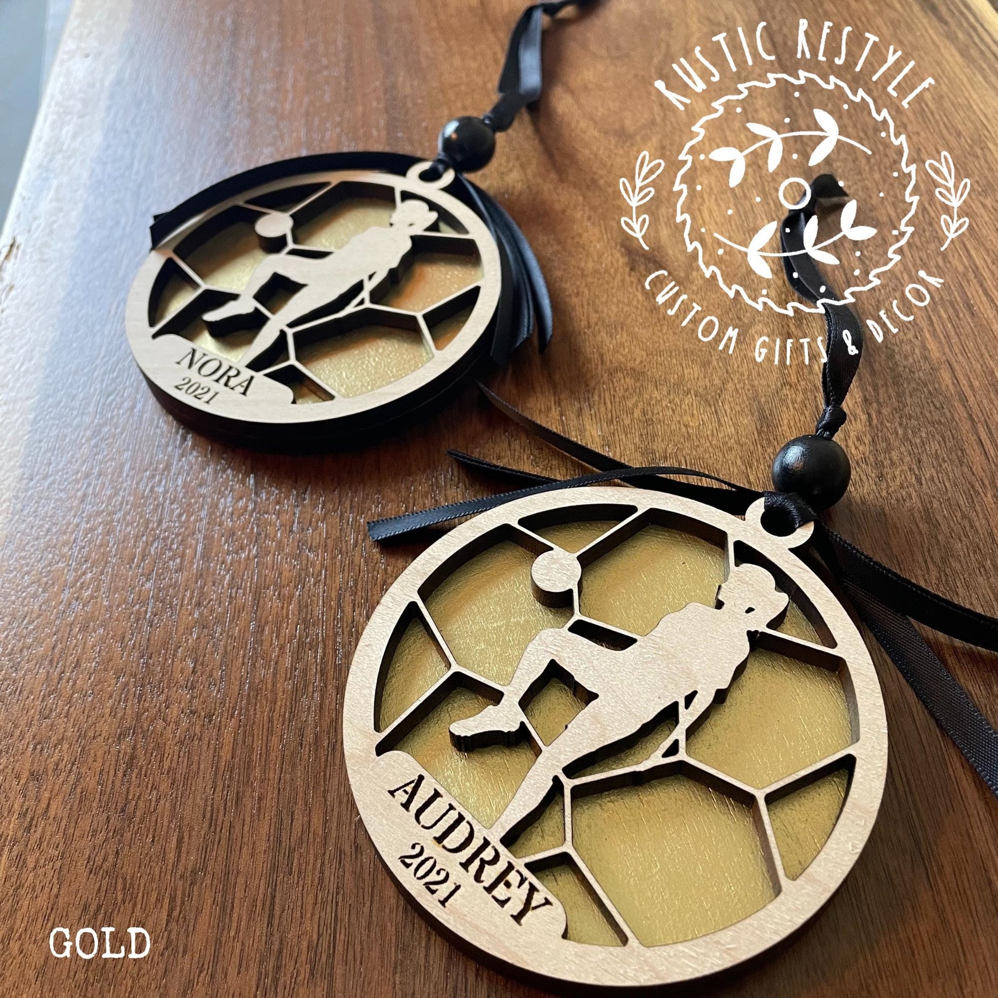 Personalized Soccer silhouette ornament