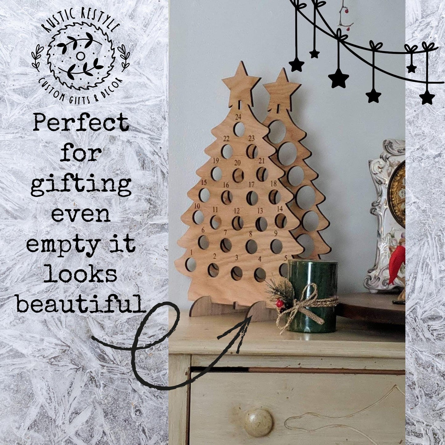 Mini liquor bottle Christmas Tree, Alcohol Advent calendar, adult Christmas gift -Bottles not included, tipsy tree, boozy party gift