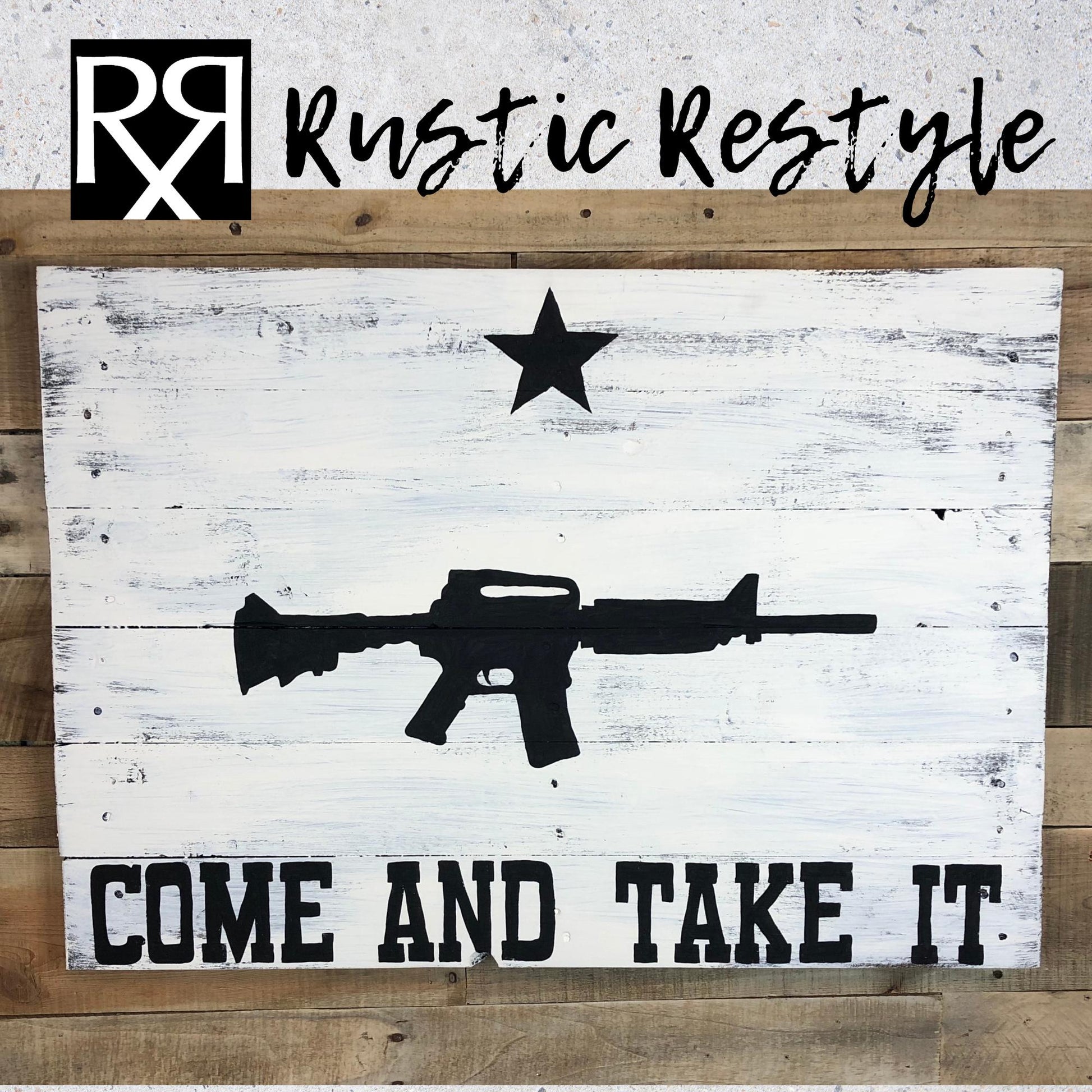 Come And Take It, Battle of Gonzales, Texas Revolutionary Flag, wood pallet sign, Texas pride flag, pallet flag, rustic home decor sign