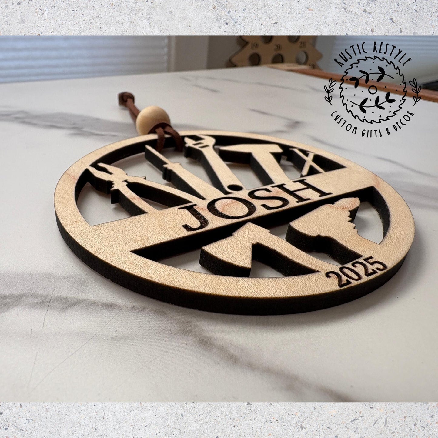 Personalized Tool Ornament, Woodworking Gift, Wood Keepsake for DIY Lovers