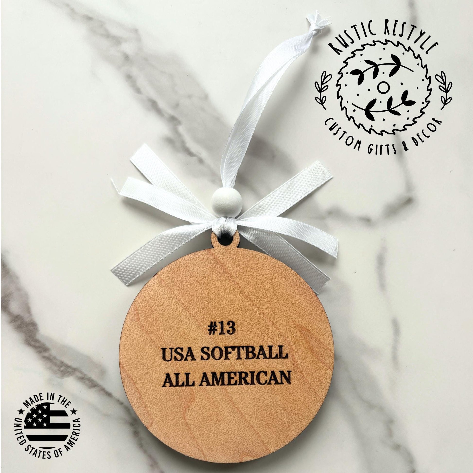 Personalized Softball Christmas Ornament- Softball Player Holiday Keepsake
