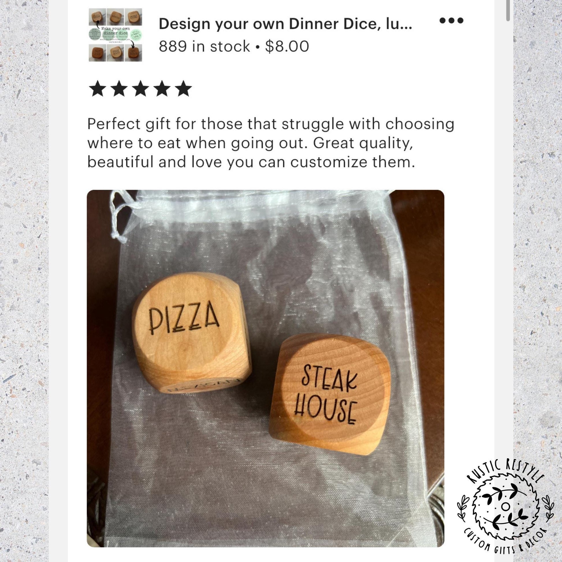 Design your own Dinner Dice, lunch dice, restaurant dice etc.