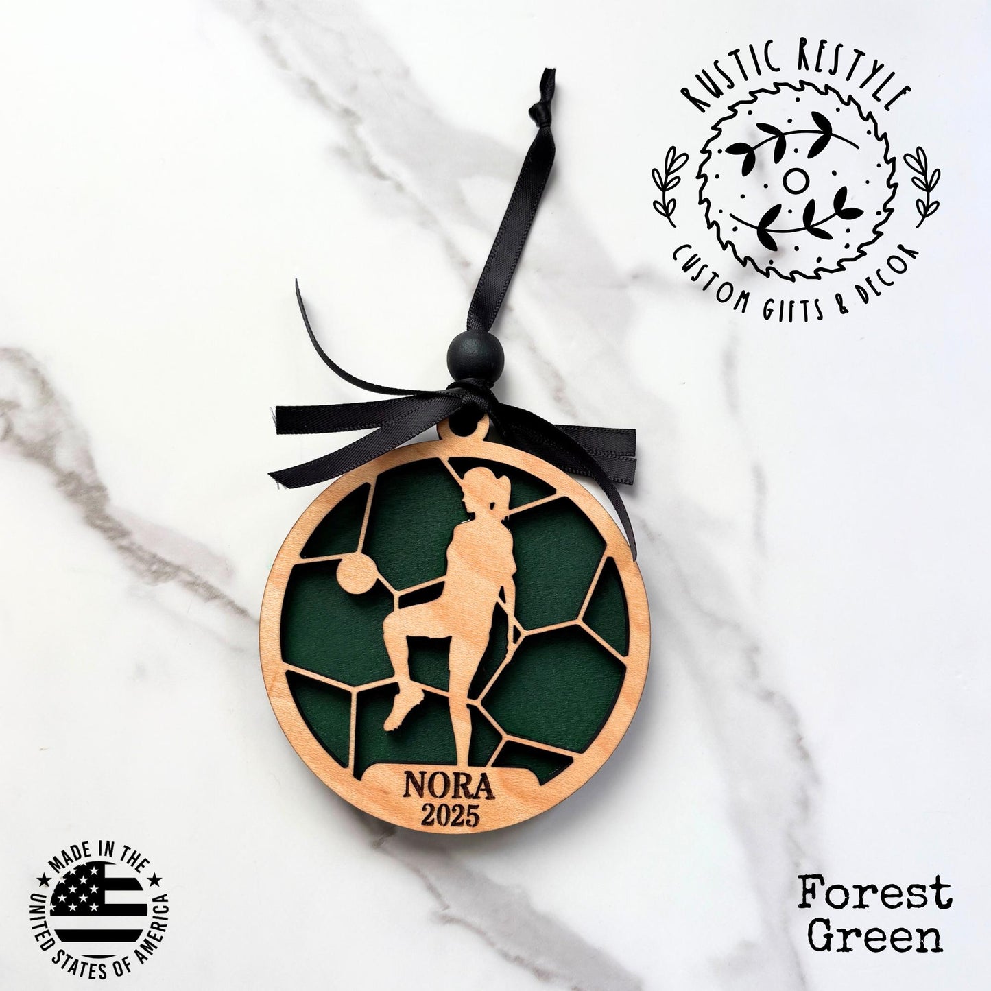 Personalized Soccer silhouette ornament