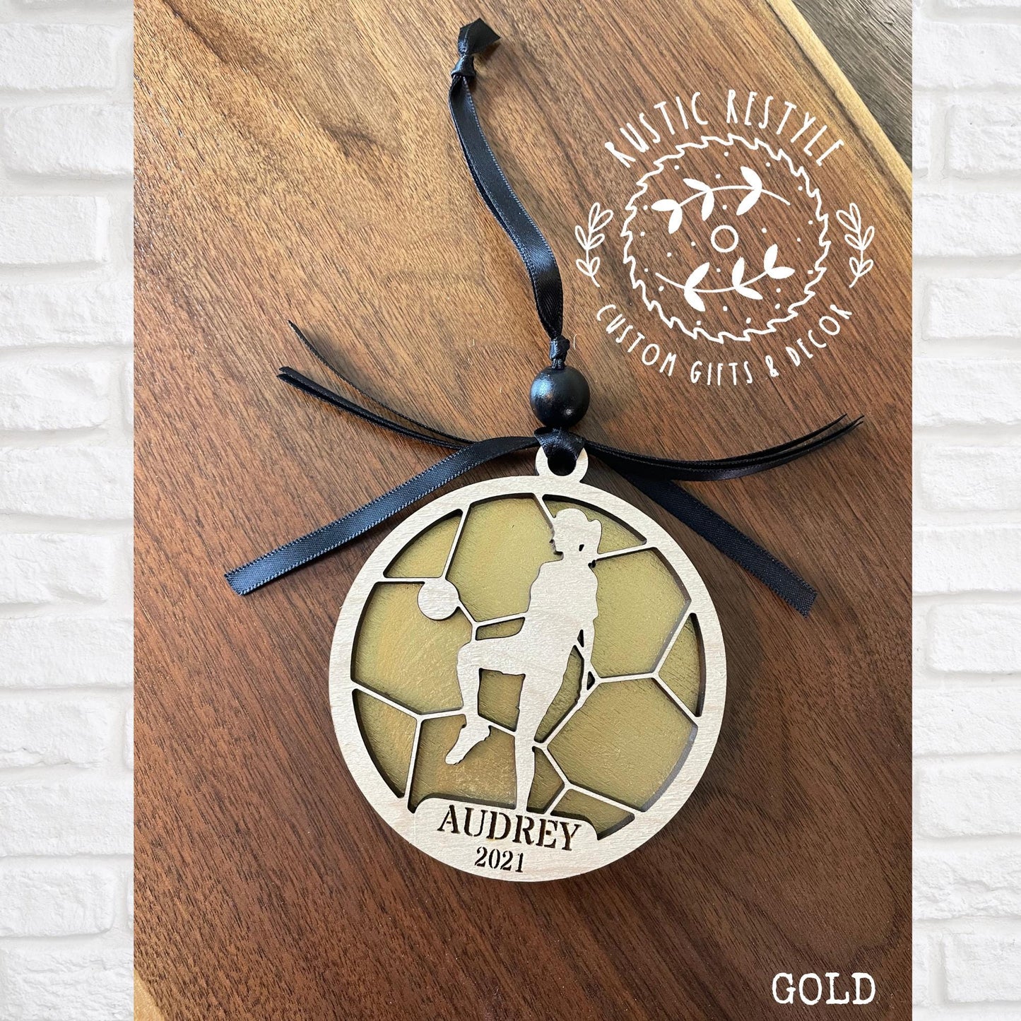 Personalized Soccer silhouette ornament