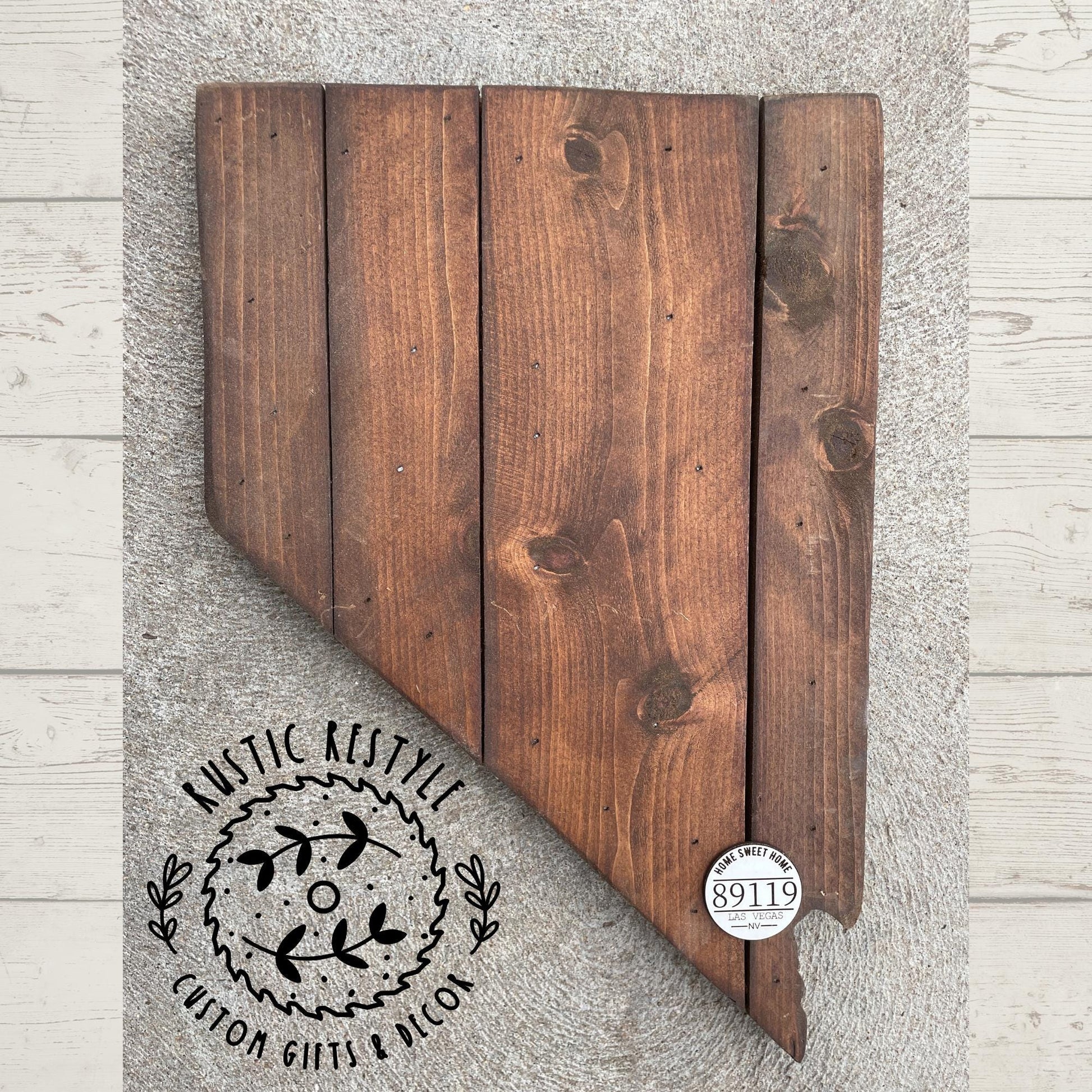 Custom State Wood Sign – Personalized Zip Code Wall Art – Rustic Home Sweet Home Decor
