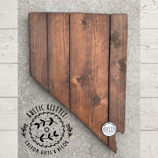 Custom State Wood Sign – Personalized Zip Code Wall Art – Rustic Home Sweet Home Decor