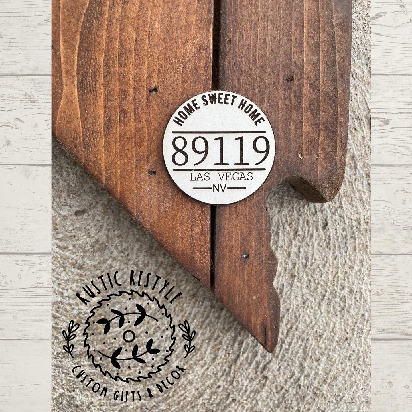 Custom State Wood Sign – Personalized Zip Code Wall Art – Rustic Home Sweet Home Decor