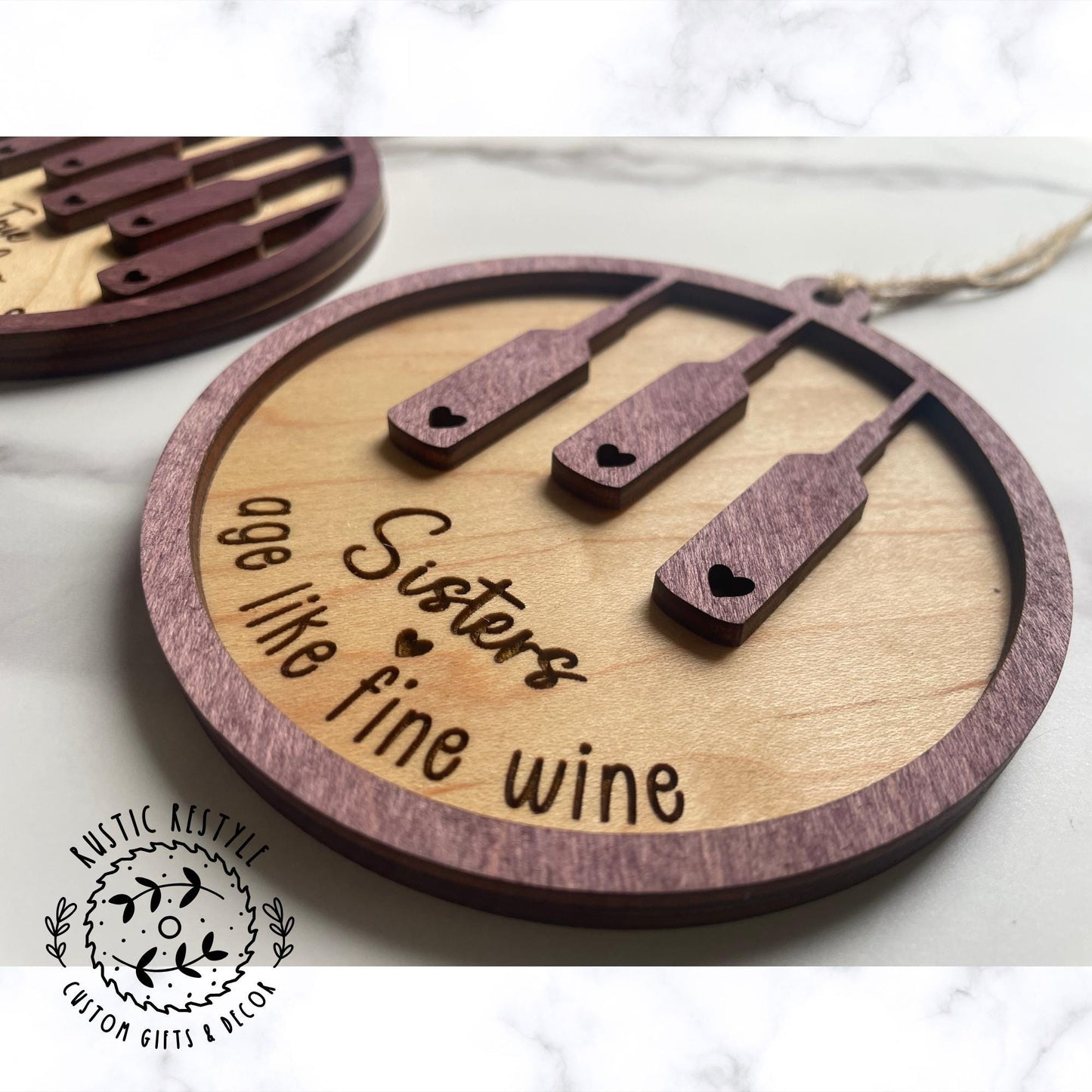 Personalized Wine Bottle Christmas Ornament – Custom Names (Up to 8), girls' wine trip vacation