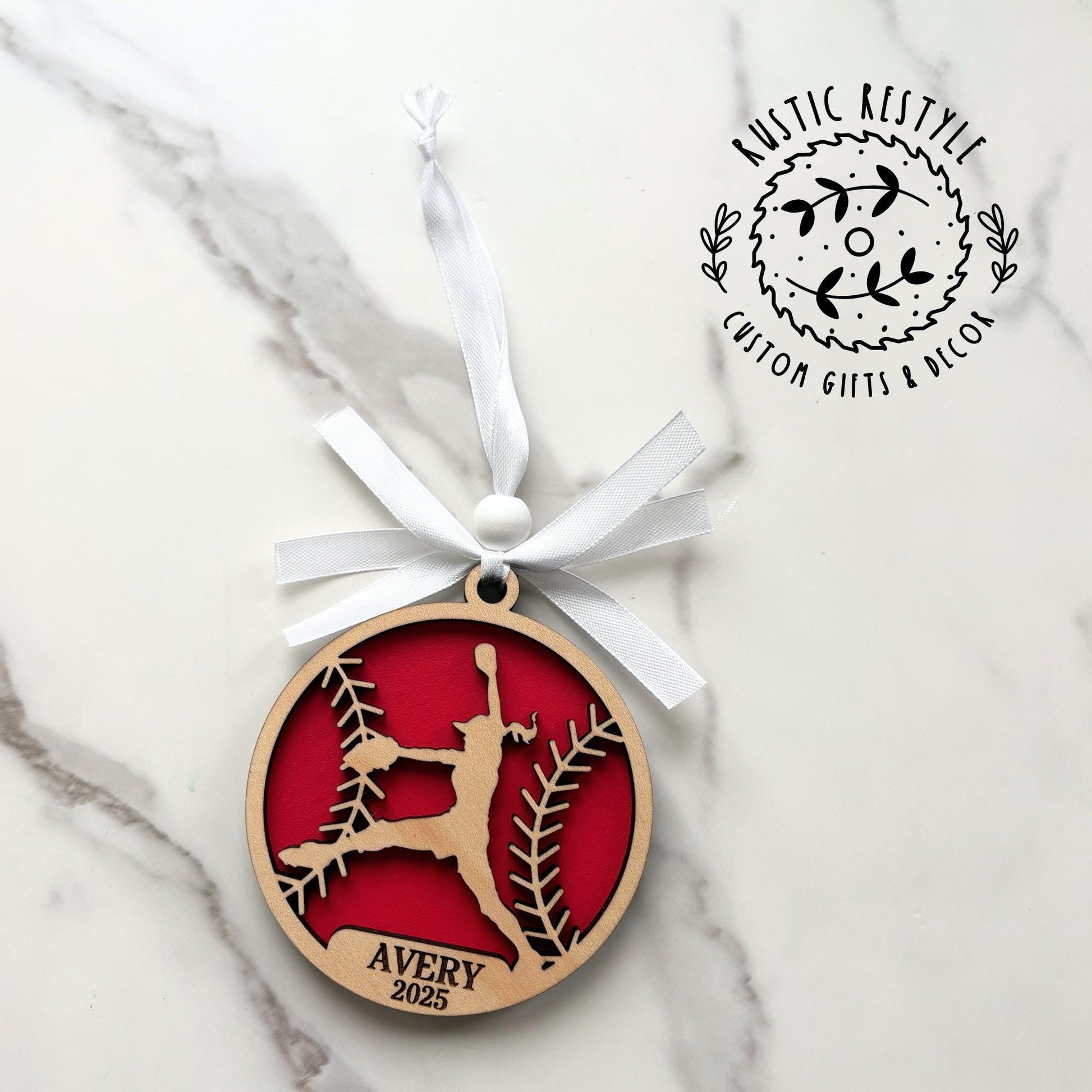 Personalized Softball Christmas Ornament- Softball Player Holiday Keepsake