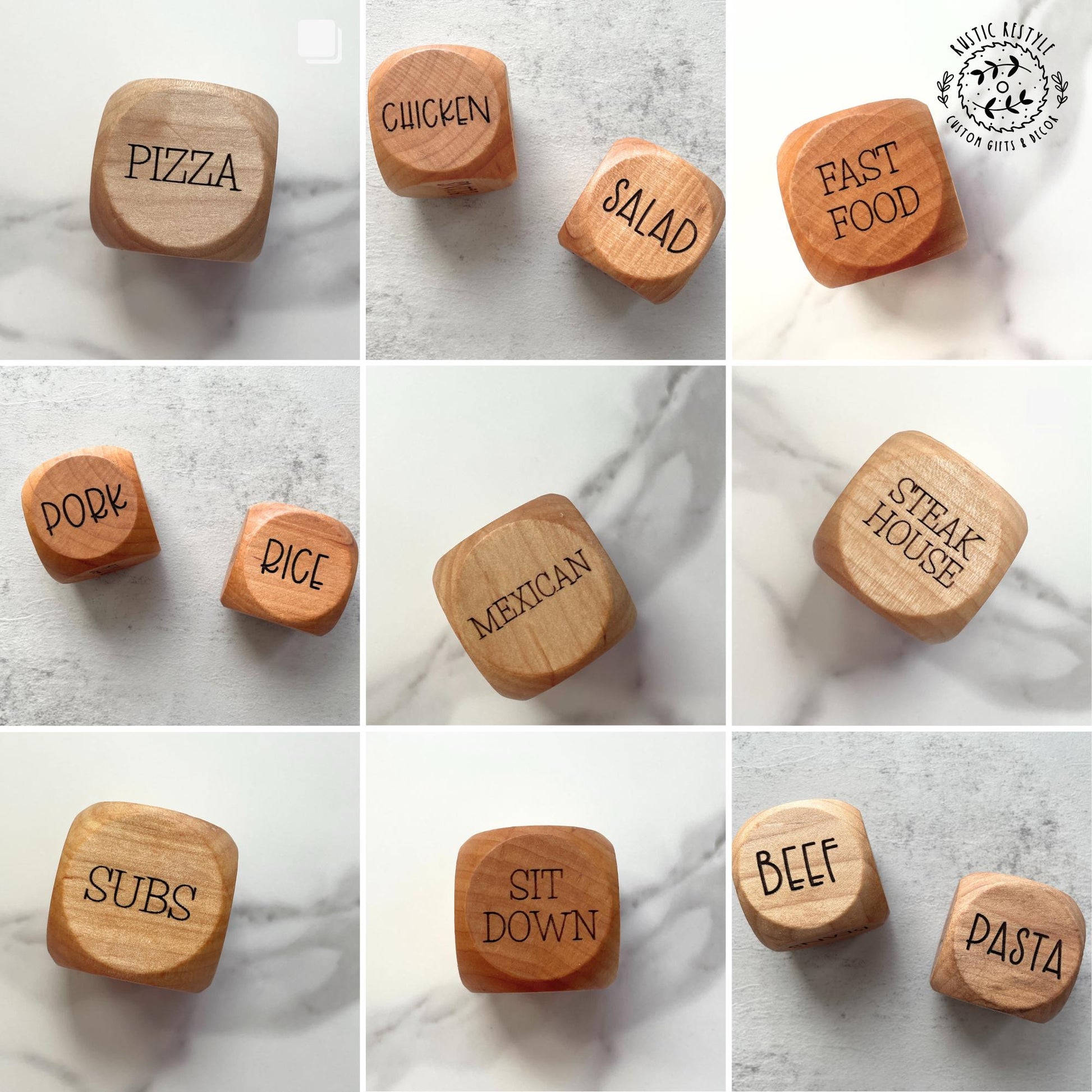 Design your own Dinner Dice, lunch dice, restaurant dice etc.
