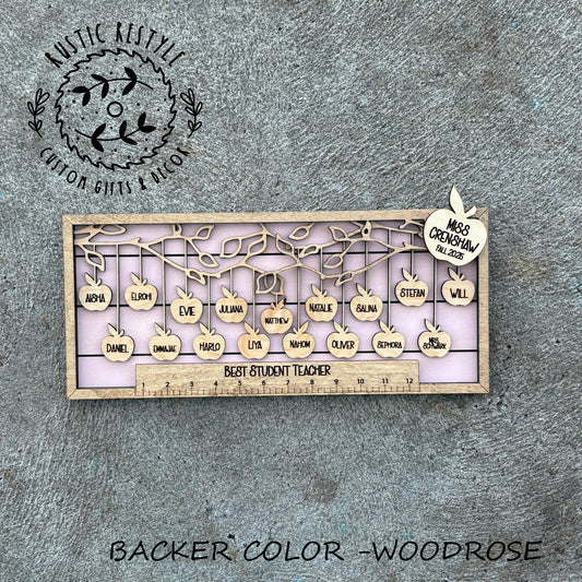 My first class apple plaque, Teacher gift memento