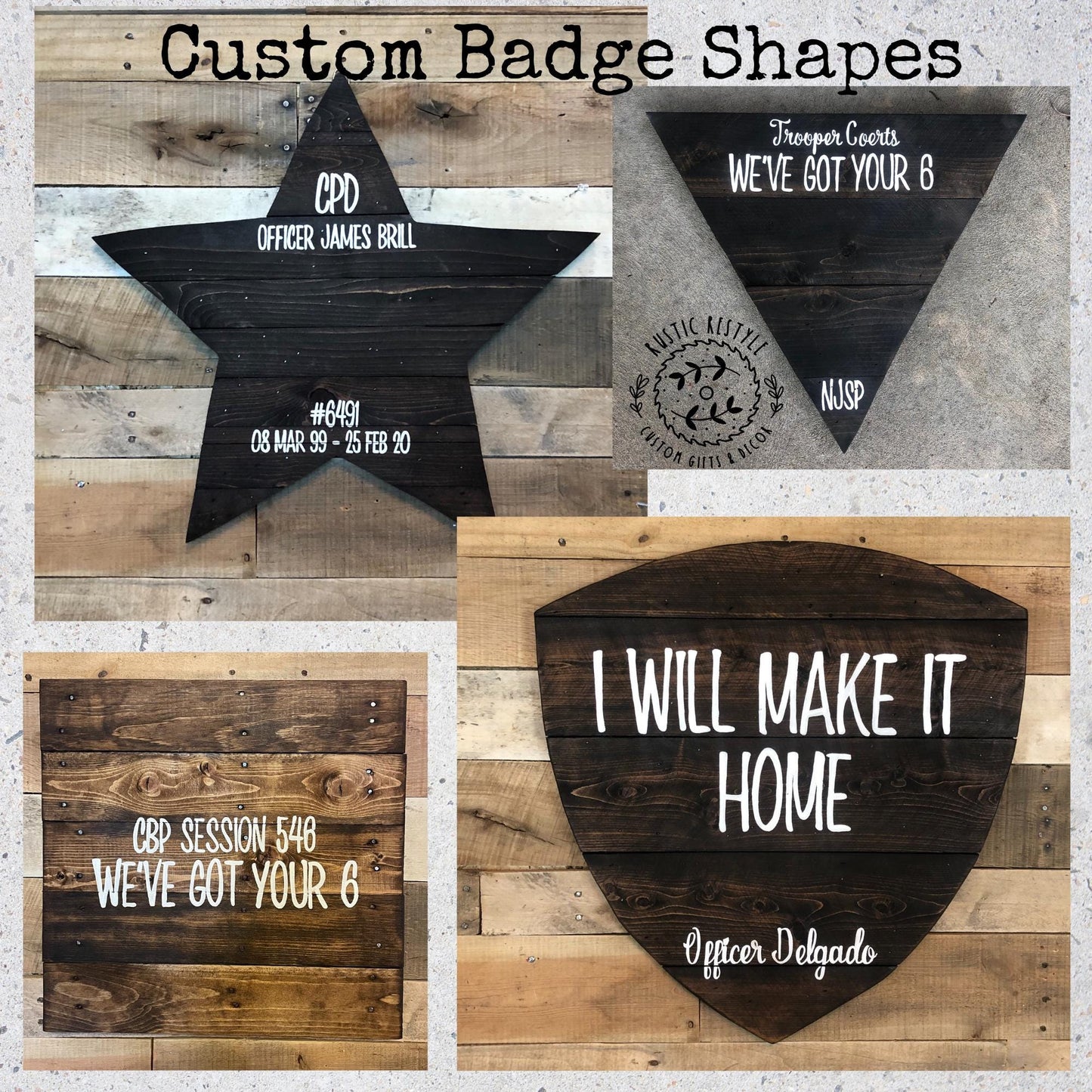 Personalized Police Officer gifts, for retirement, promotion guestbook, police academy graduation, wood police badge wall art,