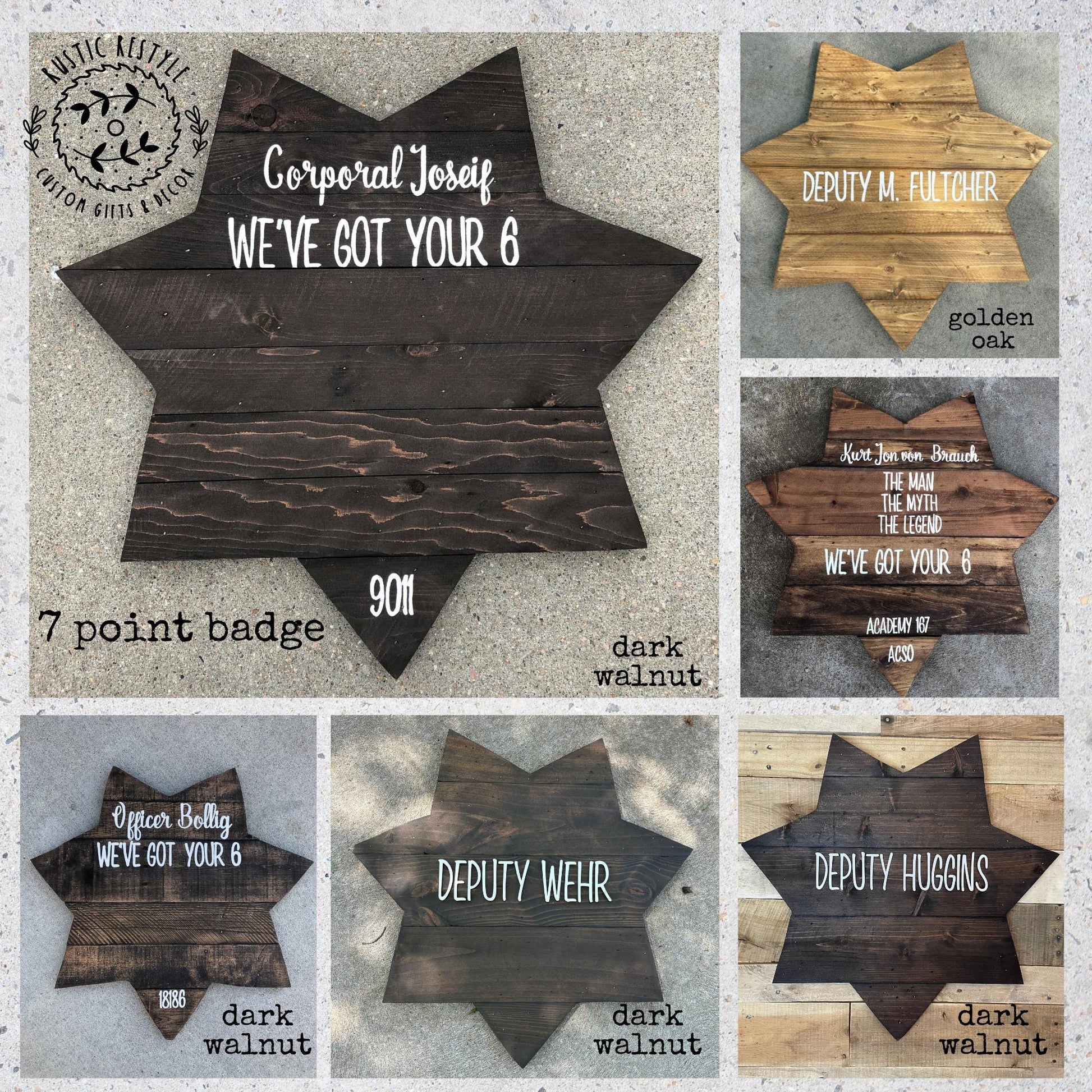 Personalized Police Officer gifts, for retirement, promotion guestbook, police academy graduation, wood police badge wall art,