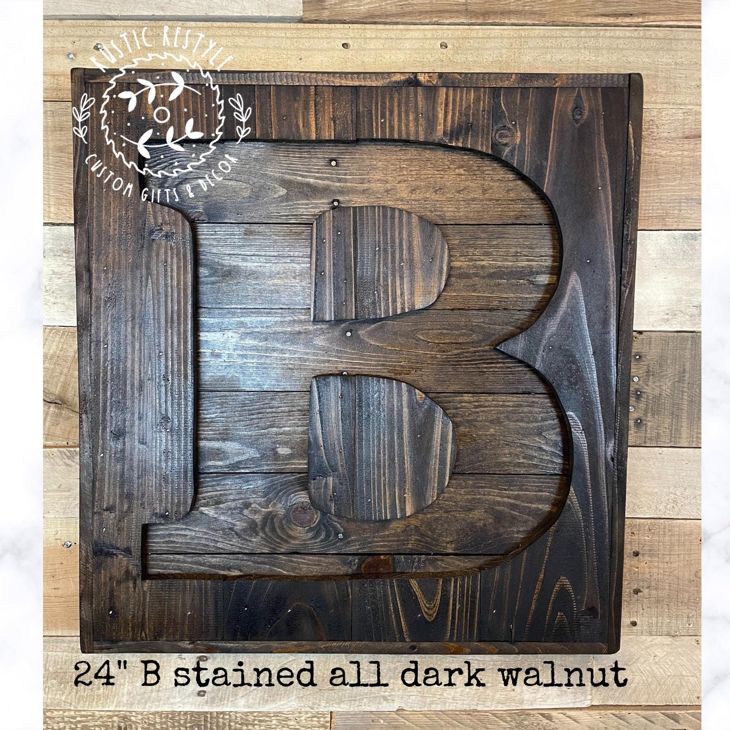 Reclaimed wood monogram sign, personalized home wall decor initial