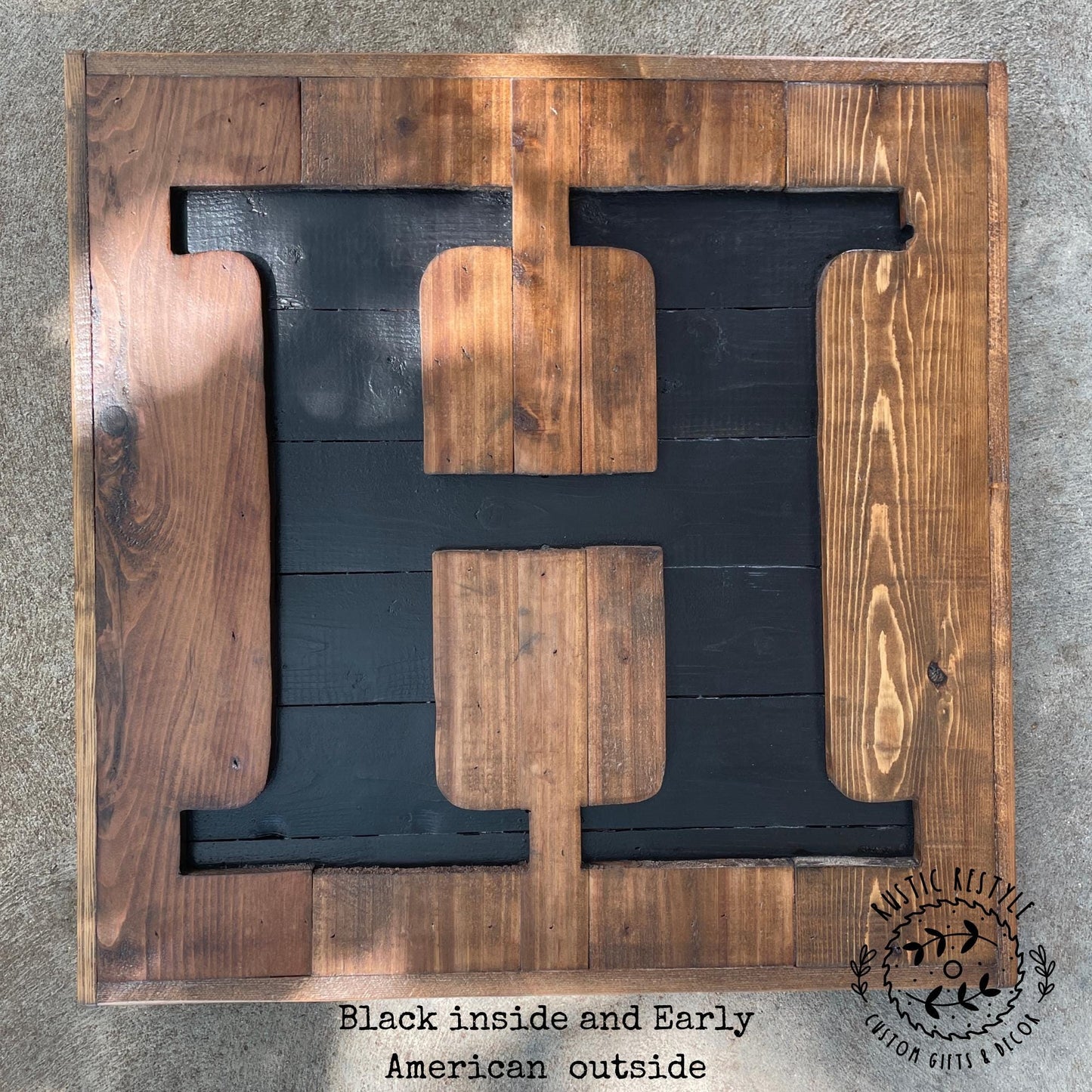 Reclaimed wood monogram sign, personalized home wall decor initial
