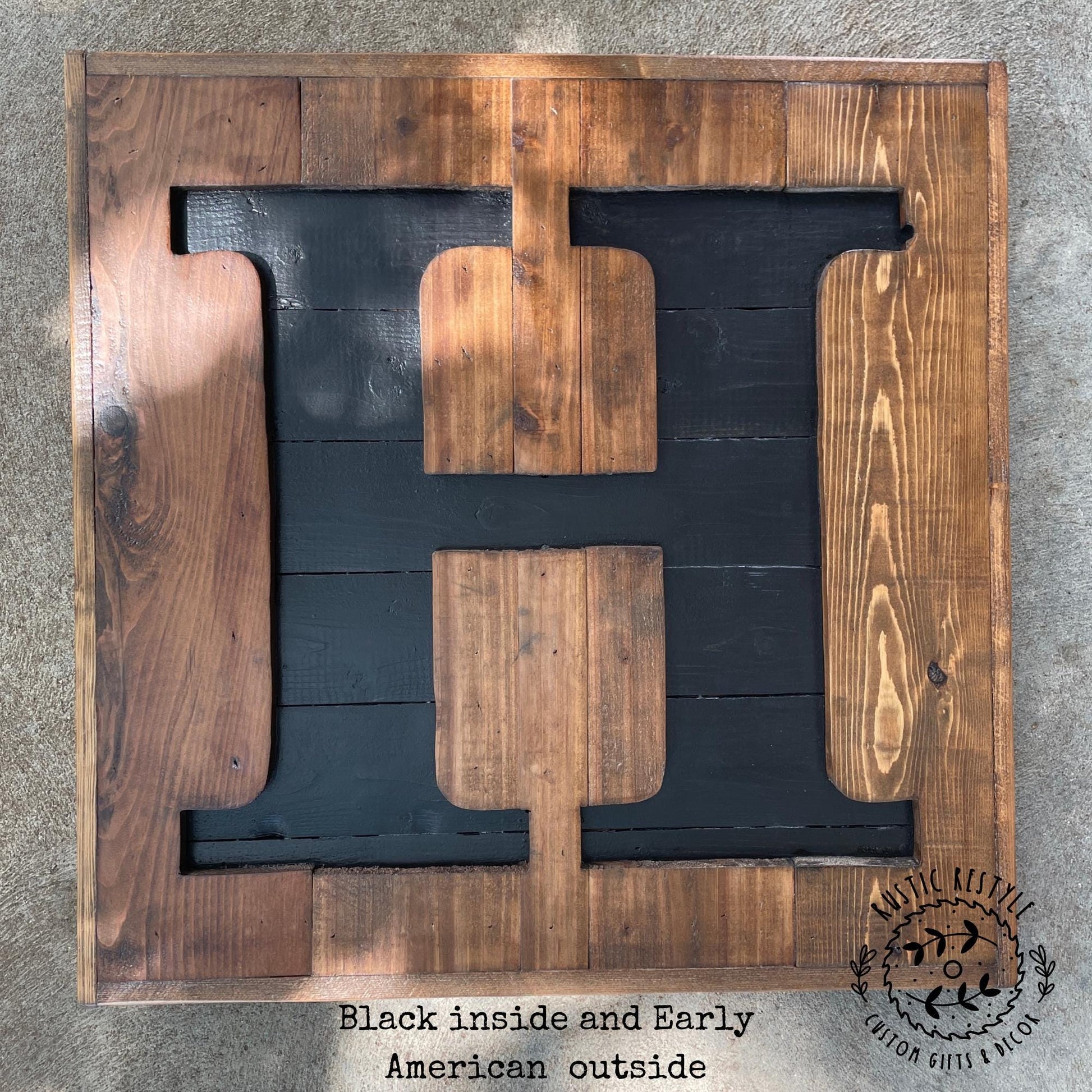 Reclaimed wood monogram sign, personalized home wall decor initial