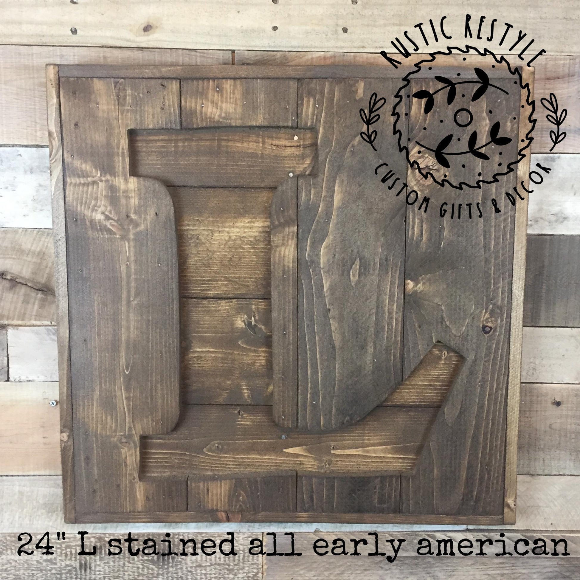 Reclaimed wood monogram sign, personalized home wall decor initial
