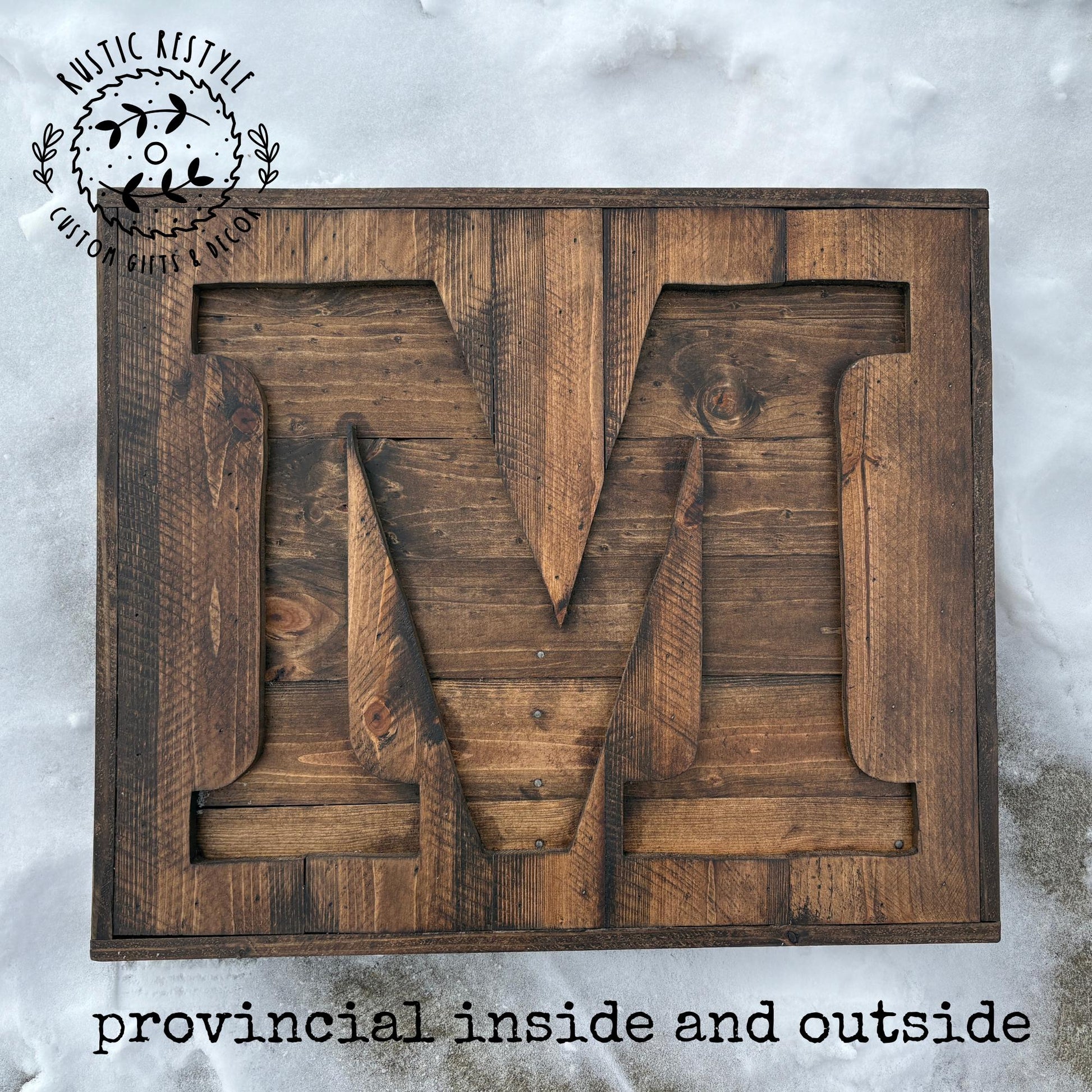 Reclaimed wood monogram sign, personalized home wall decor initial