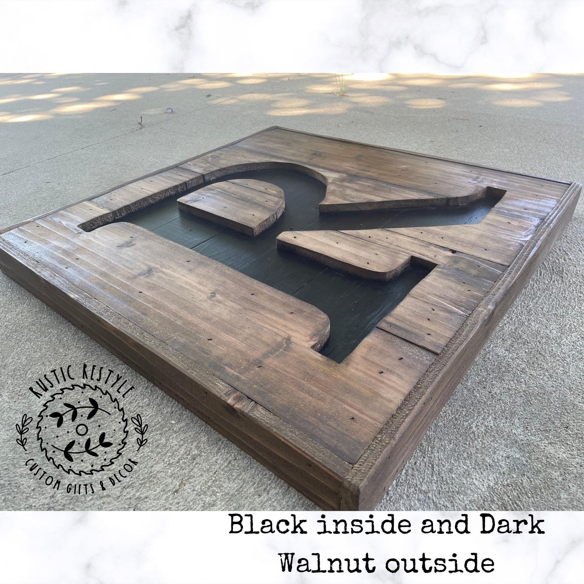Reclaimed wood monogram sign, personalized home wall decor initial