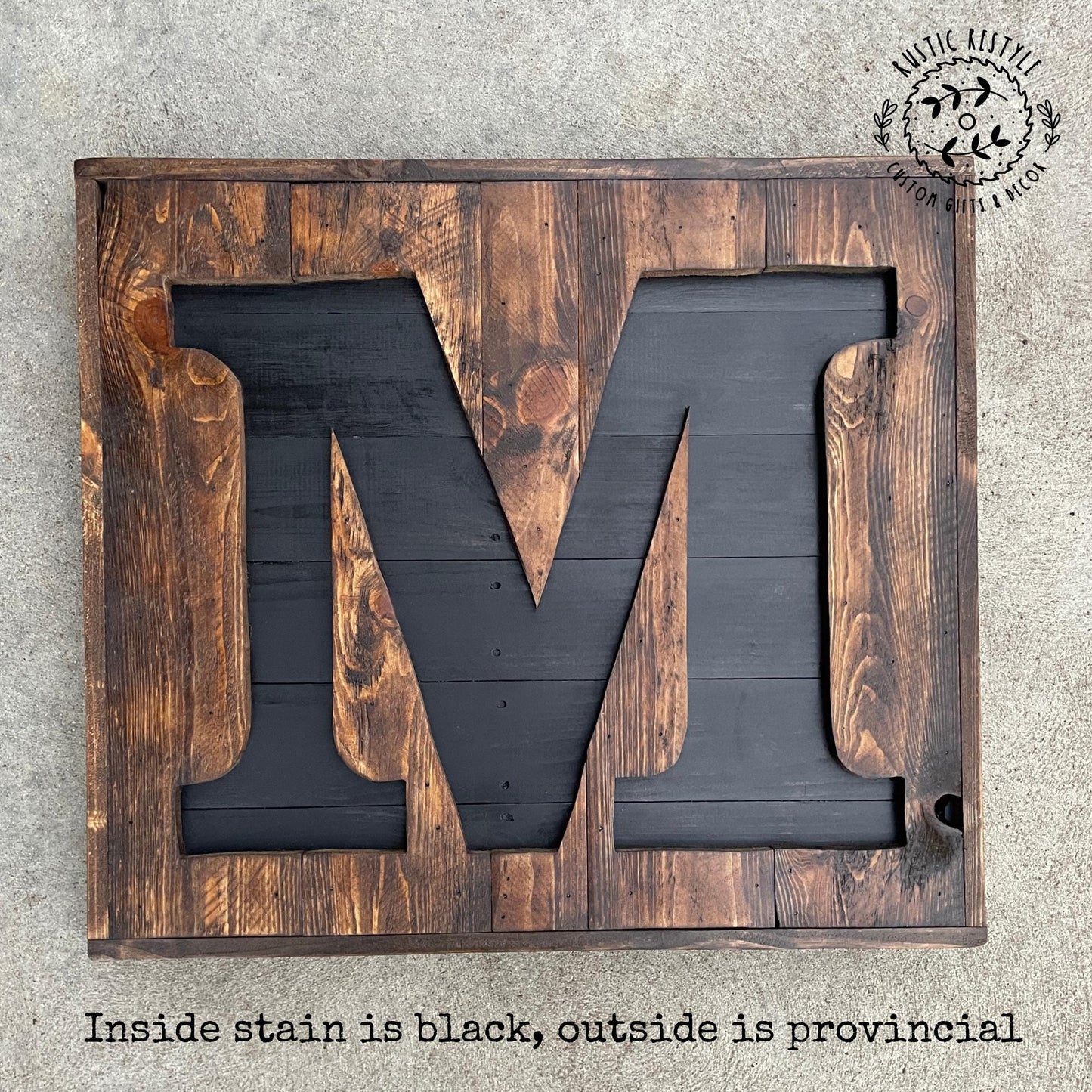 Reclaimed wood monogram sign, personalized home wall decor initial