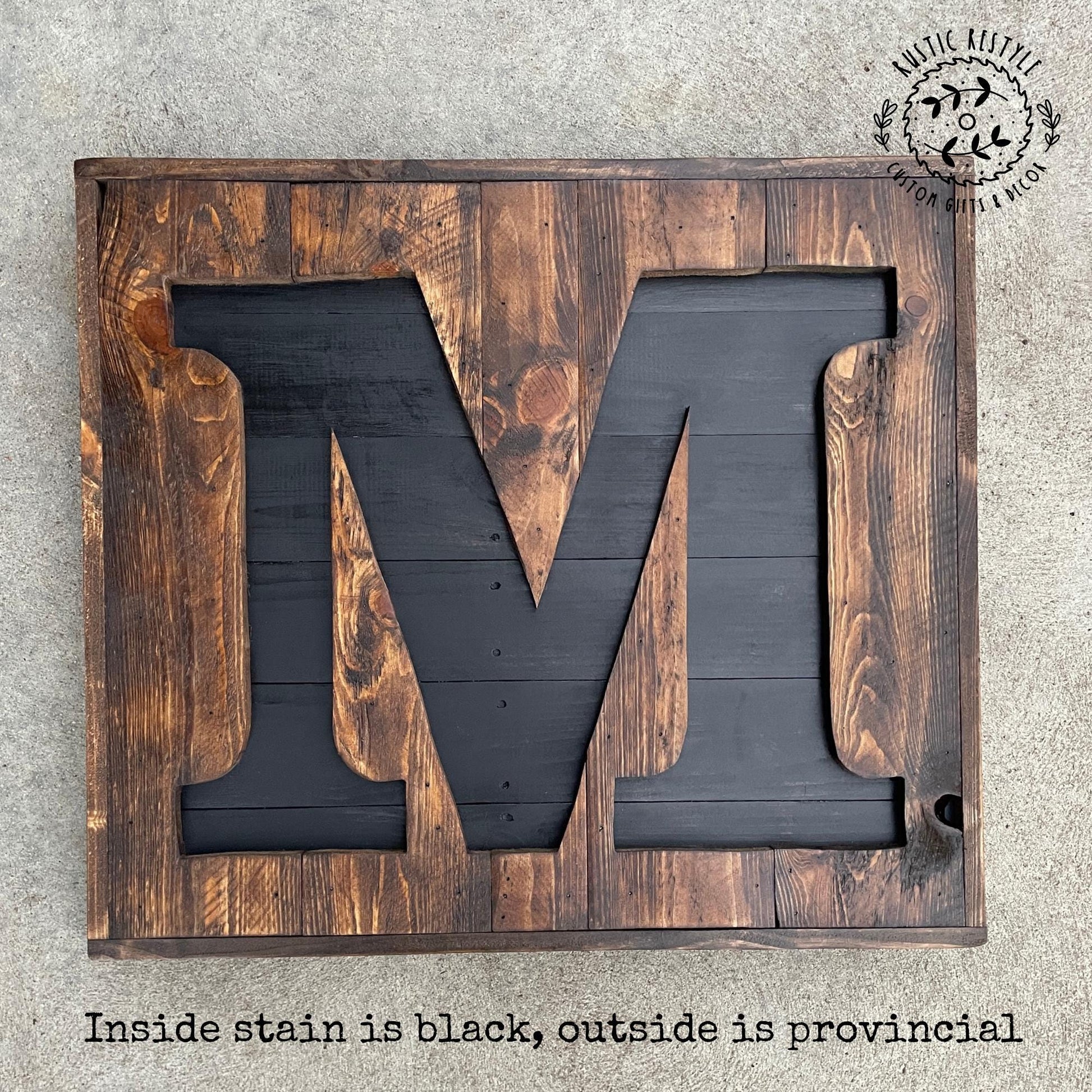 Reclaimed wood monogram sign, personalized home wall decor initial