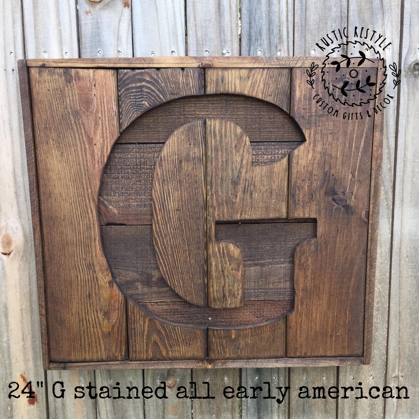 Reclaimed wood monogram sign, personalized home wall decor initial