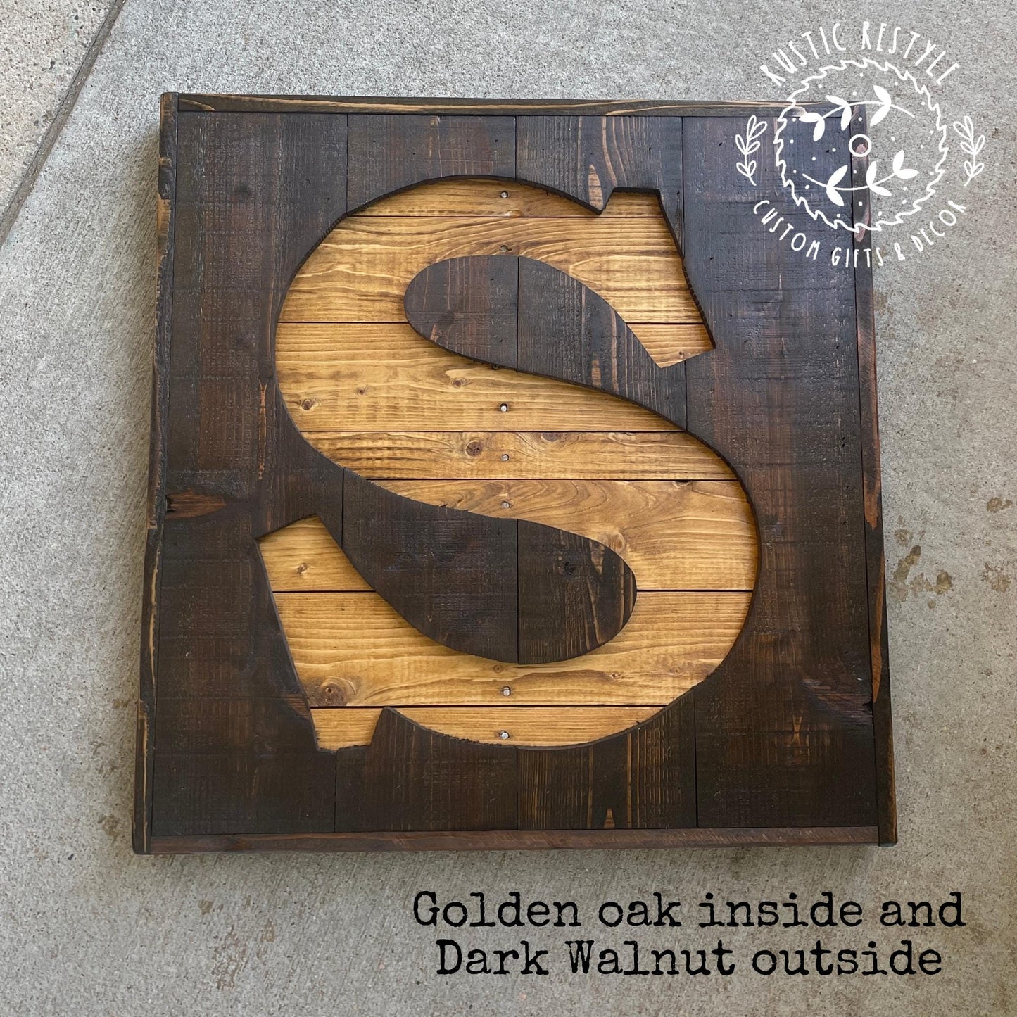 Reclaimed wood monogram sign, personalized home wall decor initial
