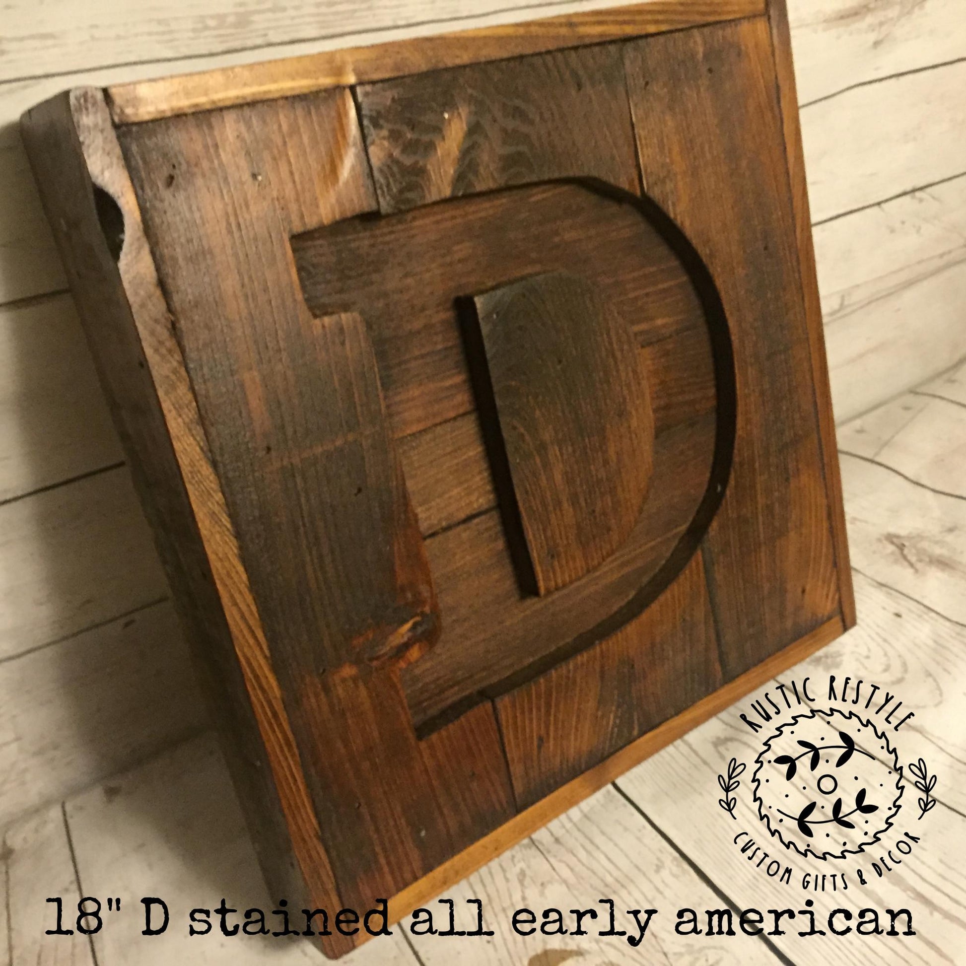 Rustic Monogram Wall Sign, Custom Initial Pallet Decor, Personalized Wedding or Housewarming Gift (18X18INCH)