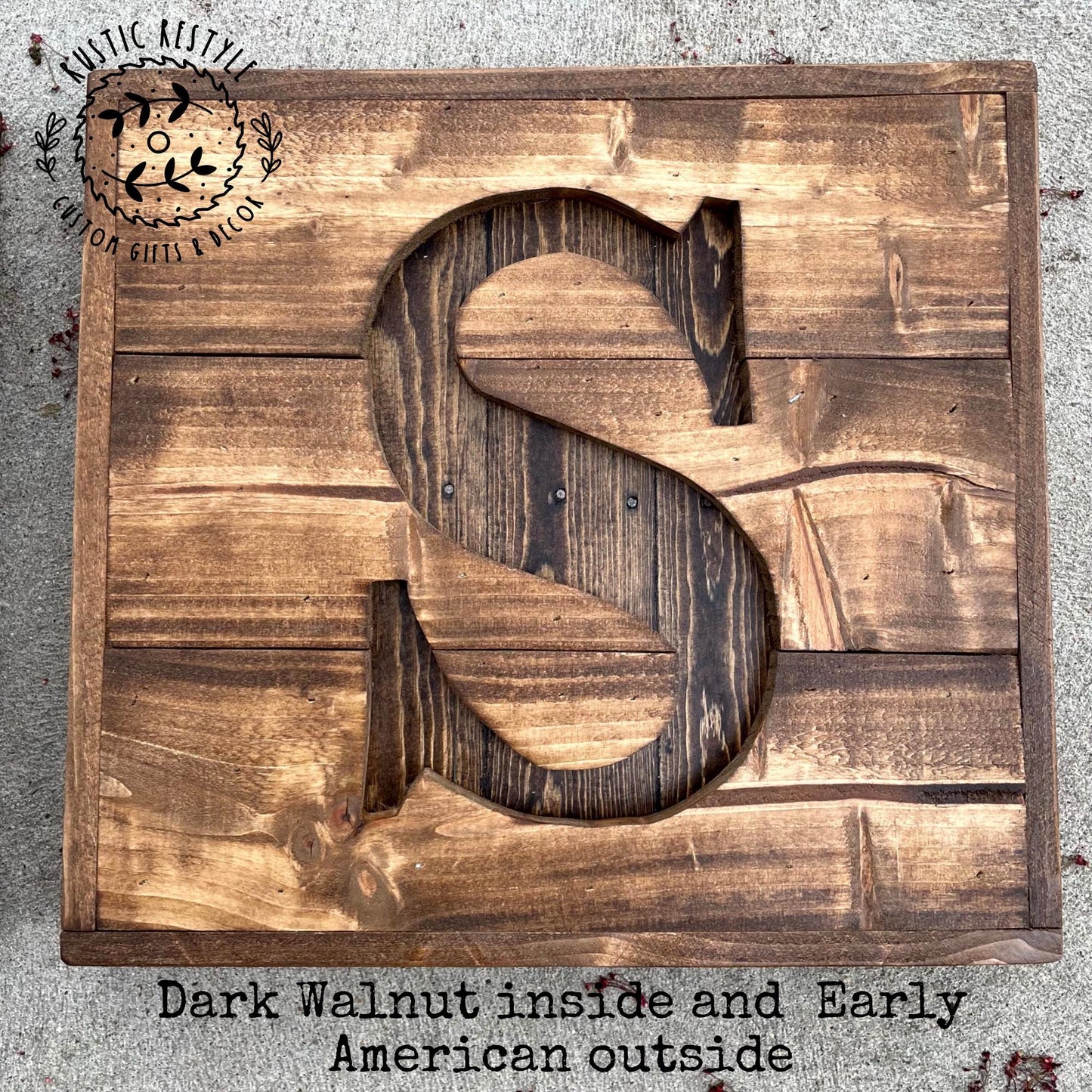 Rustic Monogram Wall Sign, Custom Initial Pallet Decor, Personalized Wedding or Housewarming Gift (18X18INCH)