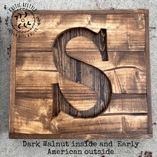 Rustic Monogram Wall Sign, Custom Initial Pallet Decor, Personalized Wedding or Housewarming Gift (18X18INCH)